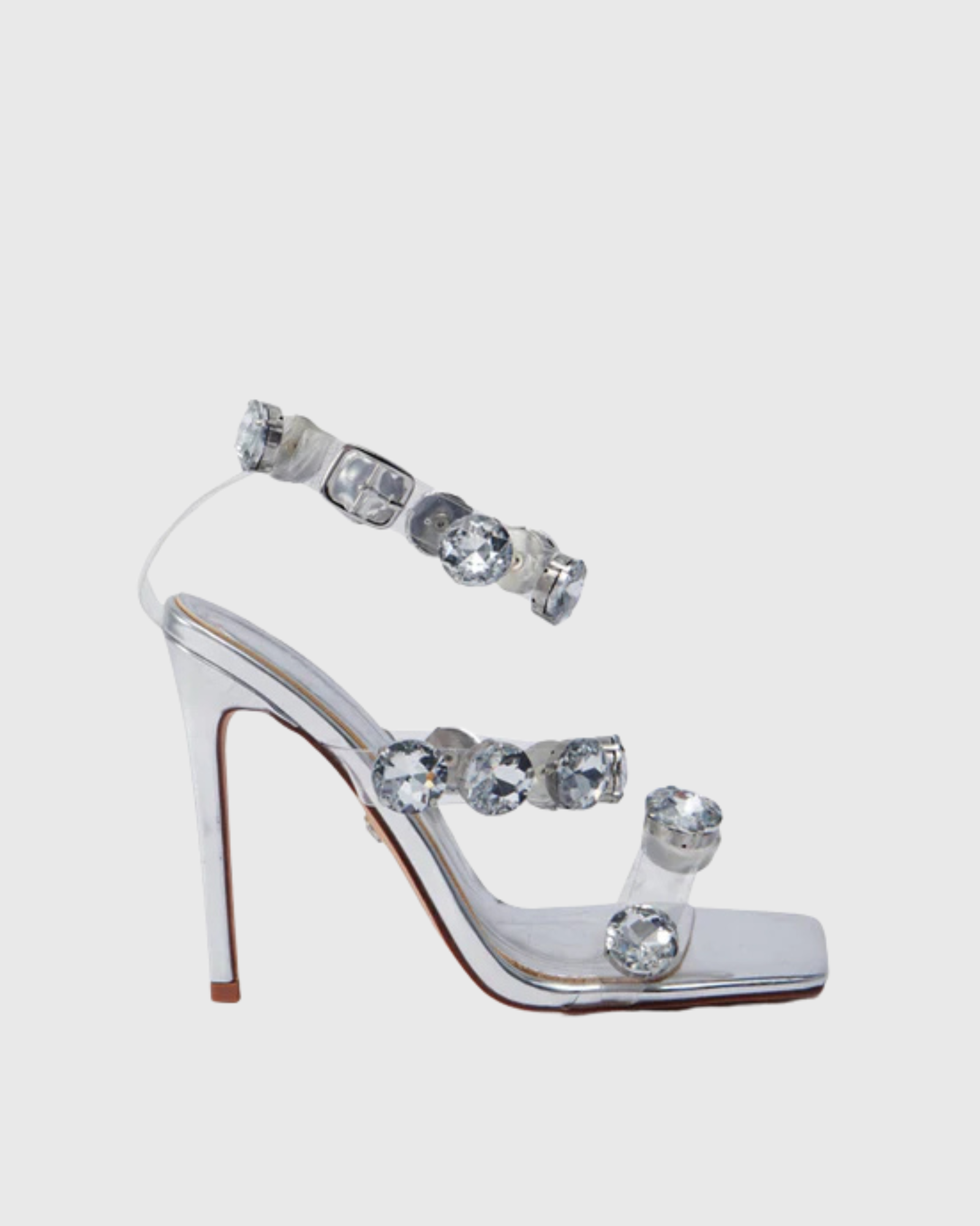 Lale Rhinestone Lace Up Sandals In White