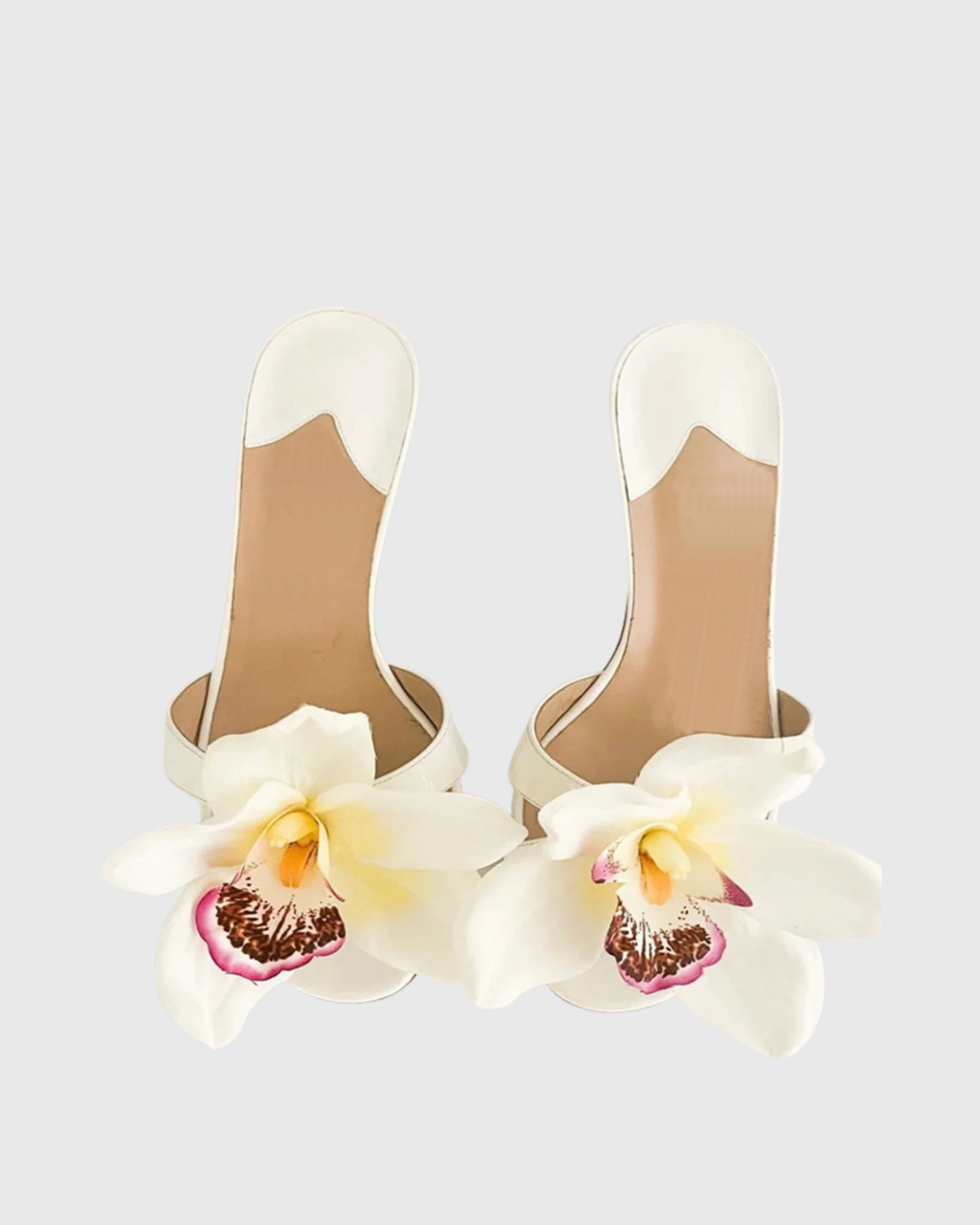 Maurizia Flower Mules In White