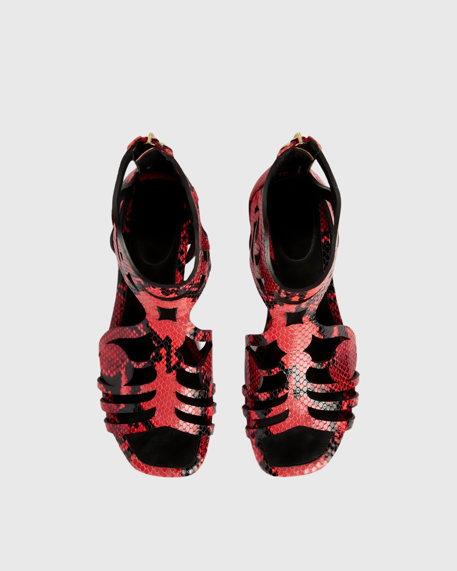 Maila Snake Print Flats In Red