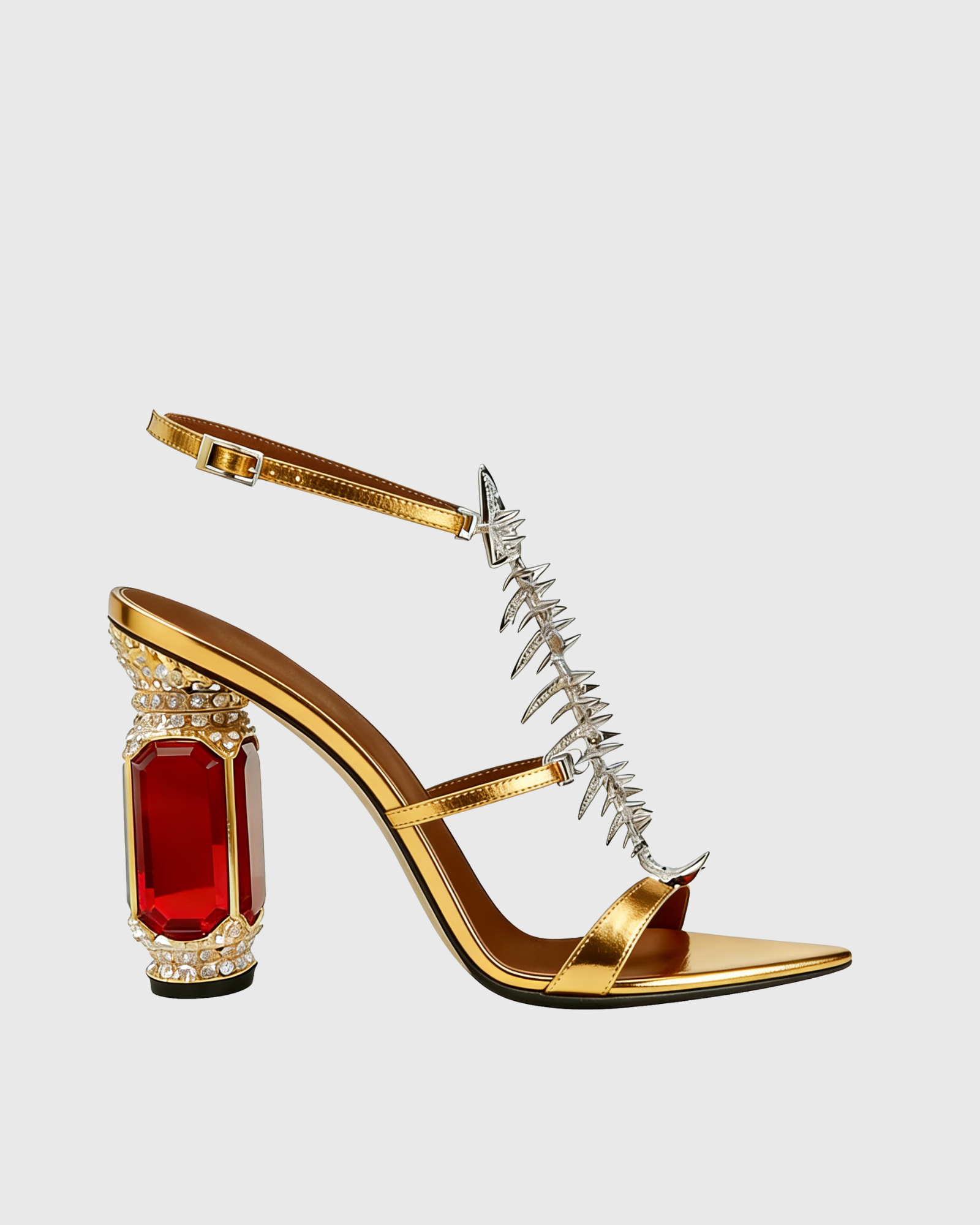 Joye Fish Bone Strap Gem Heels