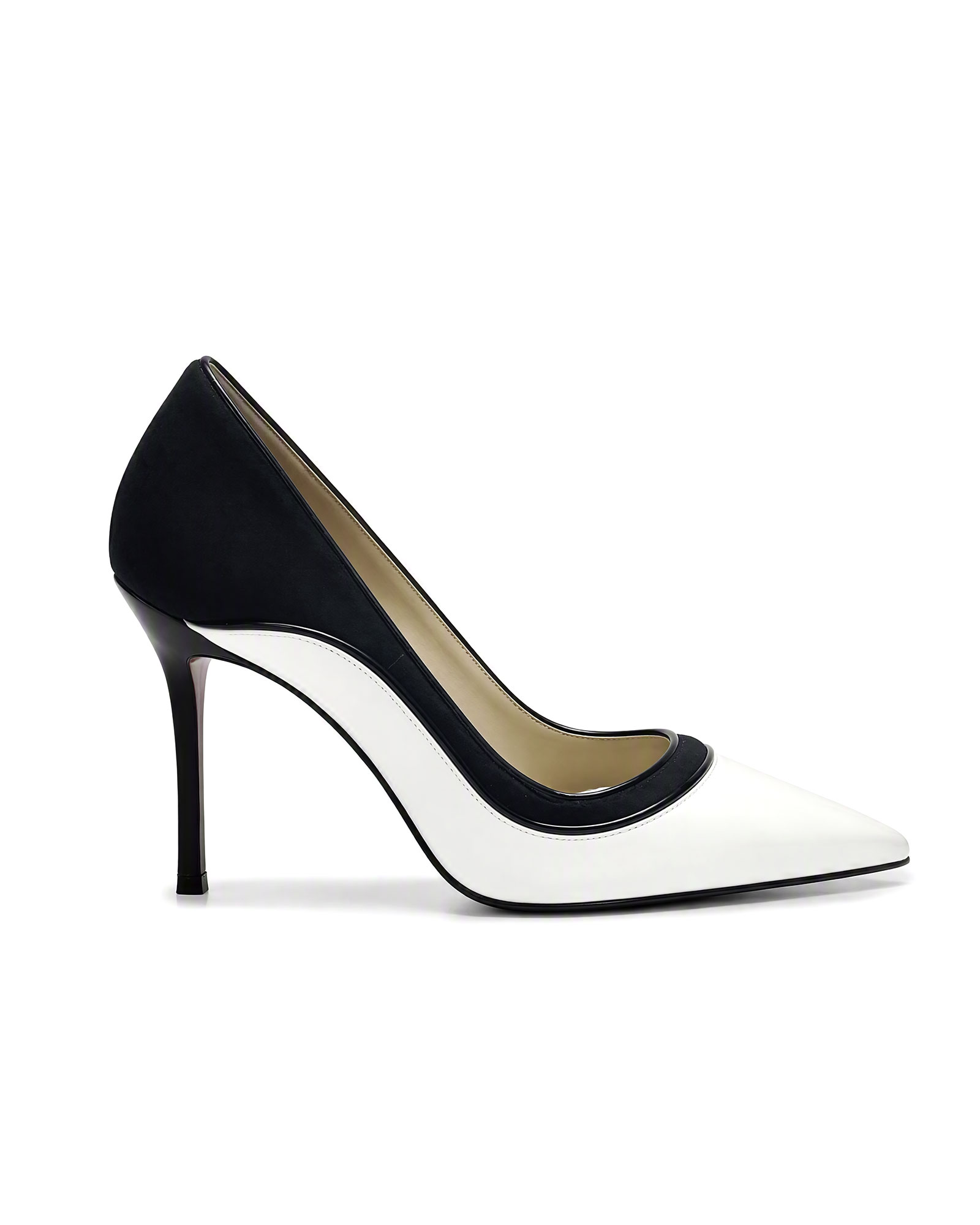 Myung Black & White Splicing Pumps