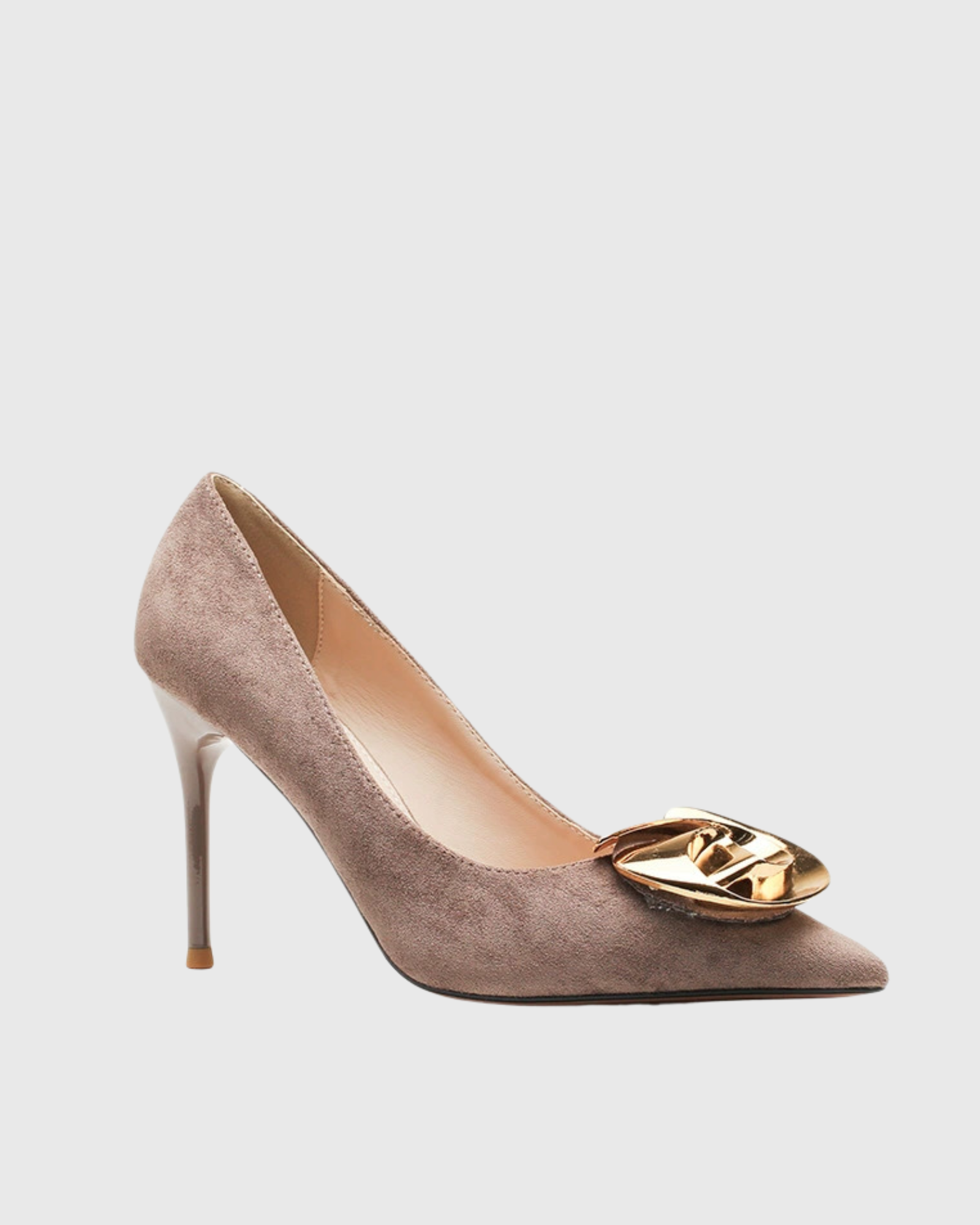 Yanaba Metal Flower Pumps In Khaki