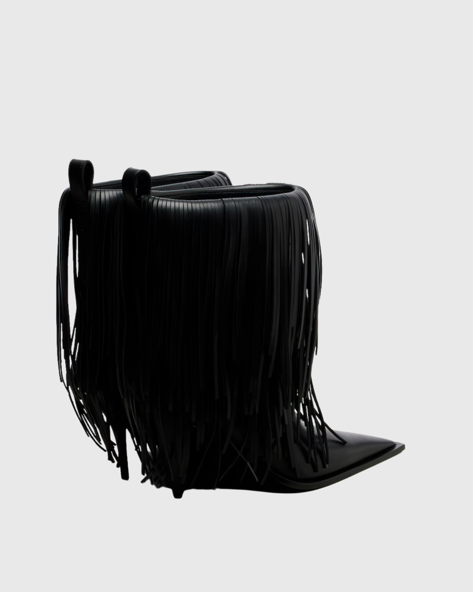 Najah Fringe Ankle Boots In Black