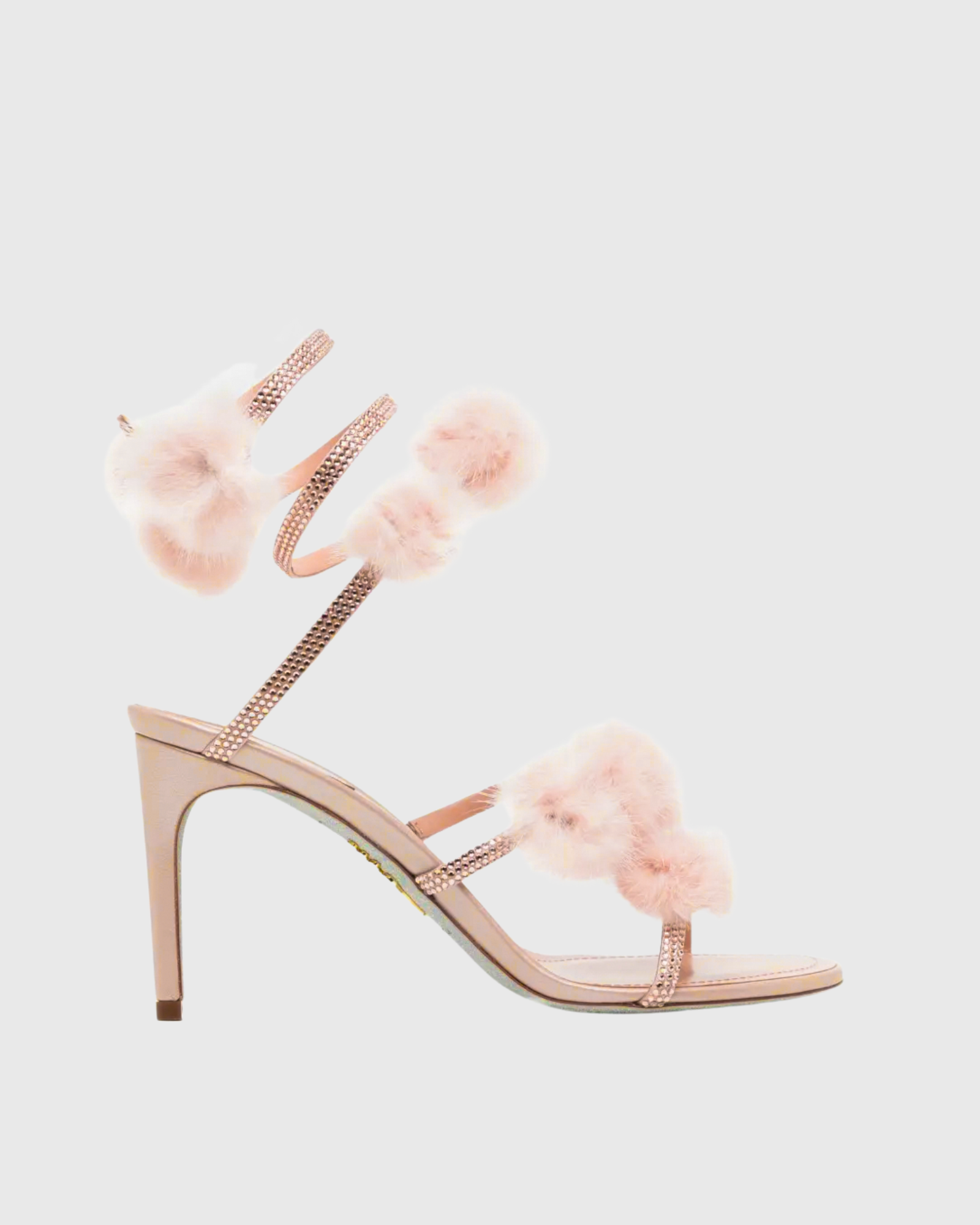 Najiba Feather Snake Sandals In Pink