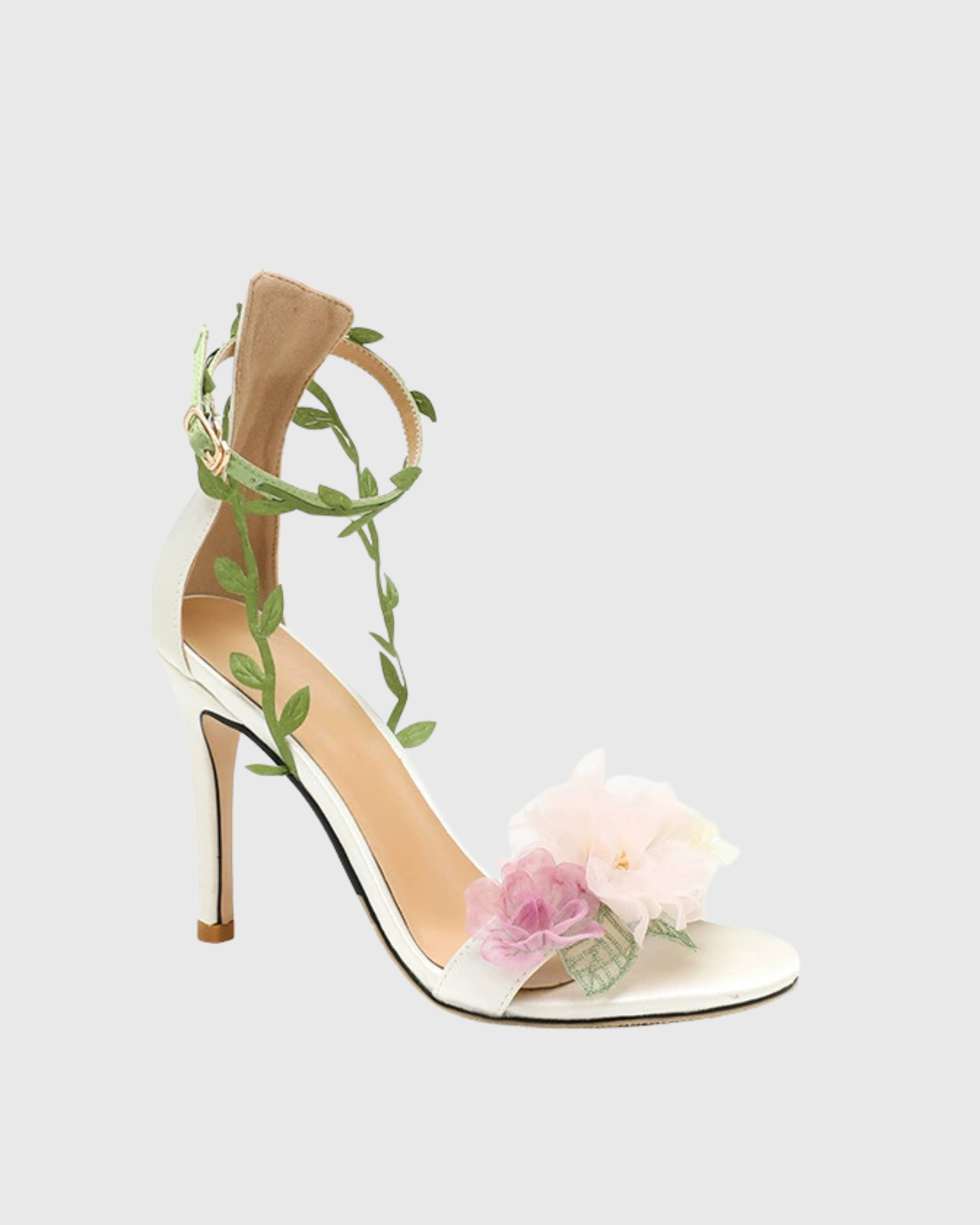 Wren Strap Flower Sandals In White 