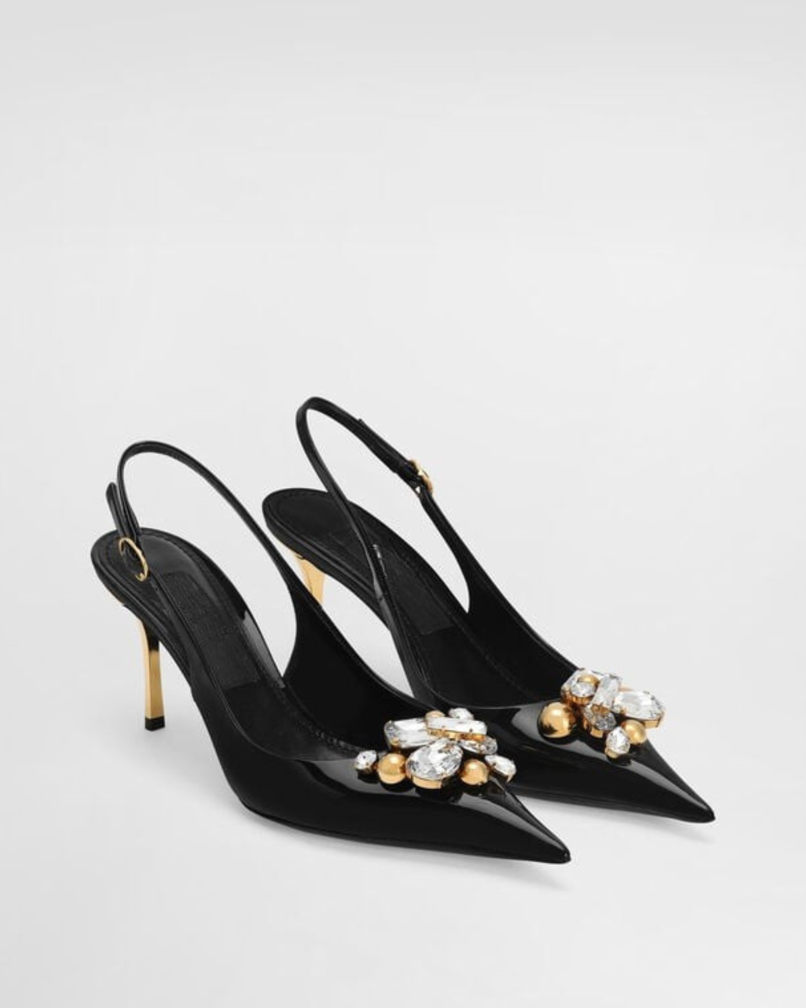 Naida Gem Slingback Pumps In Black