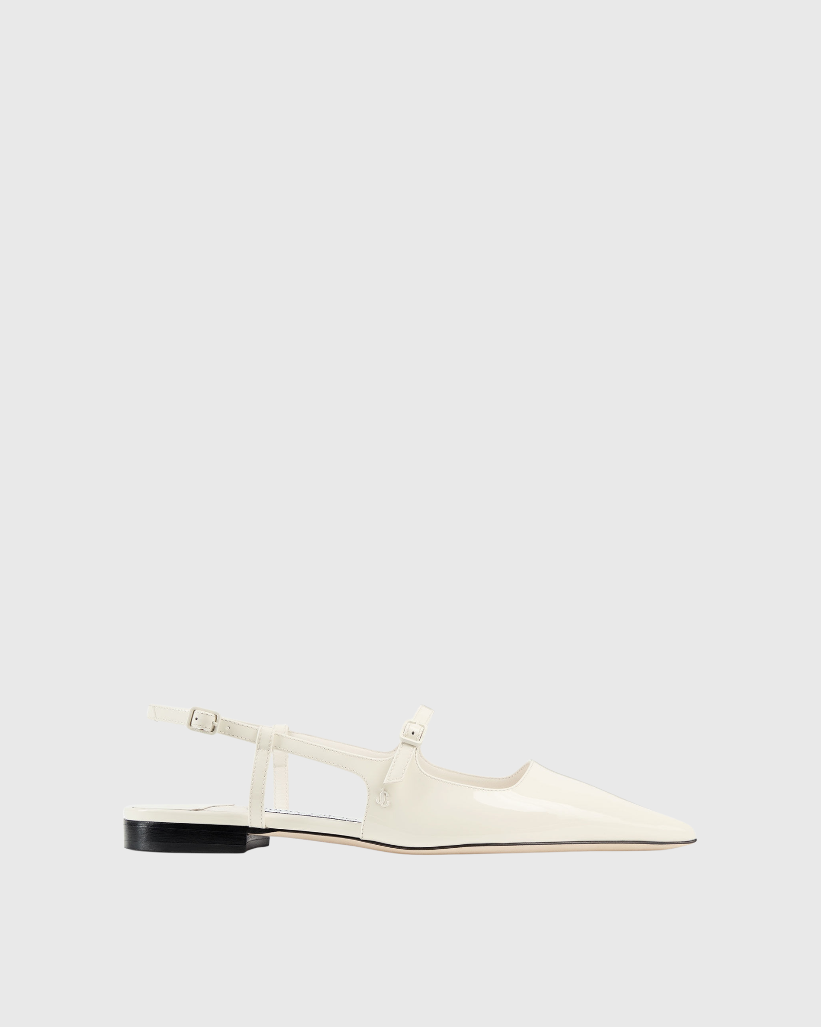 Nerina Pointed Toe Cut-Out Flats In White