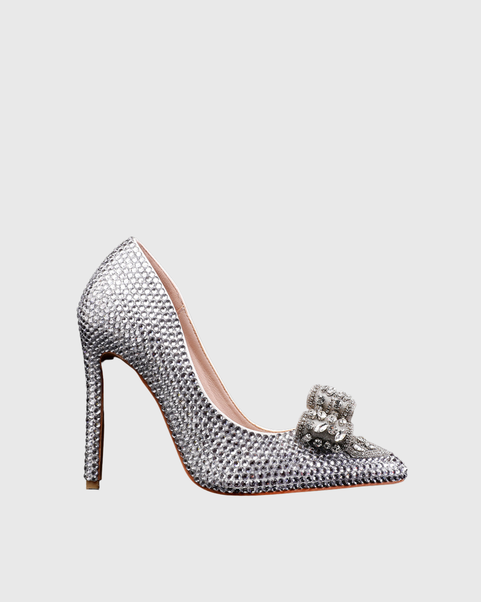Ariadne Rhinestone Bow Pumps In Silver