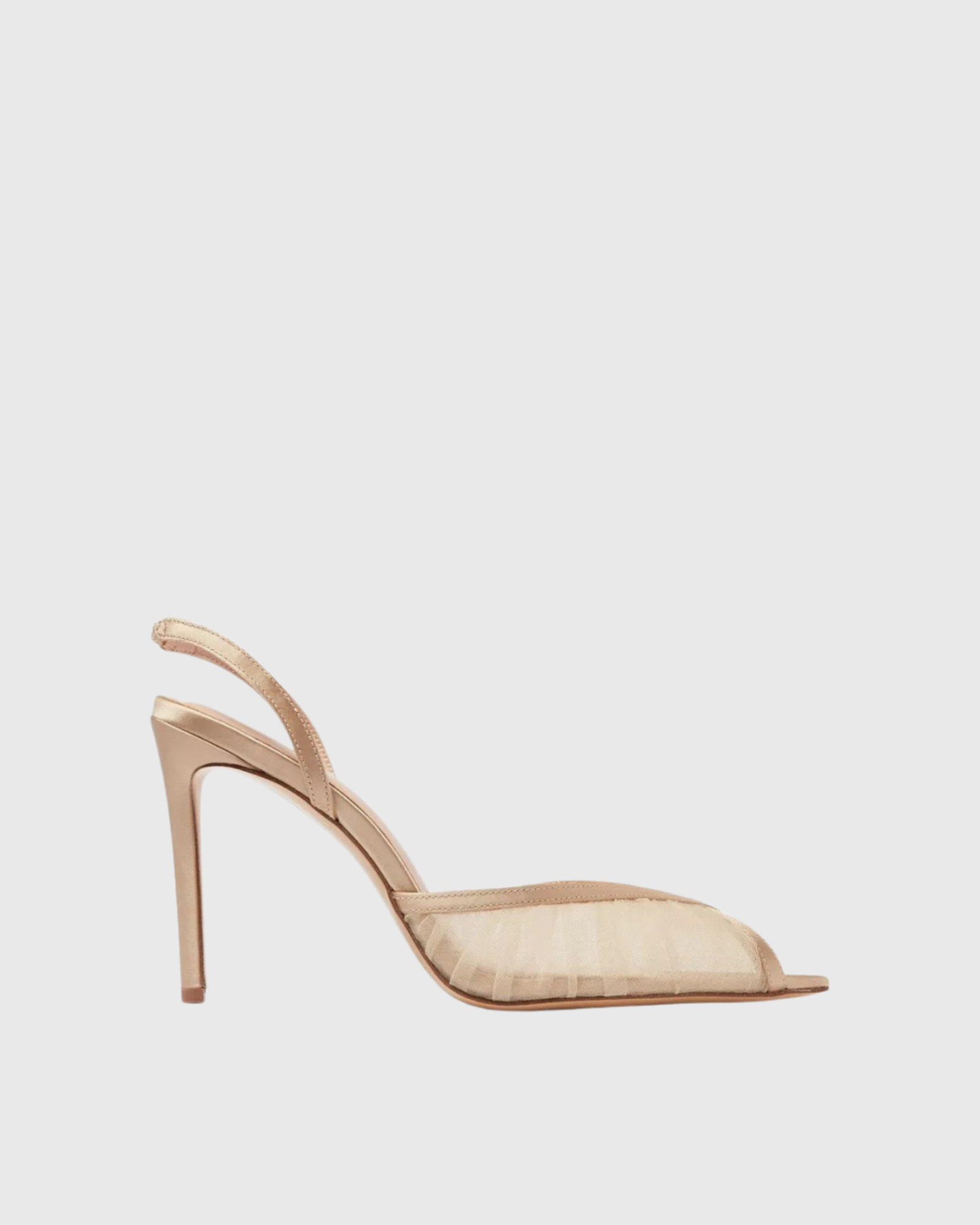 Galilea Pleated Mesh Sandals In Beige