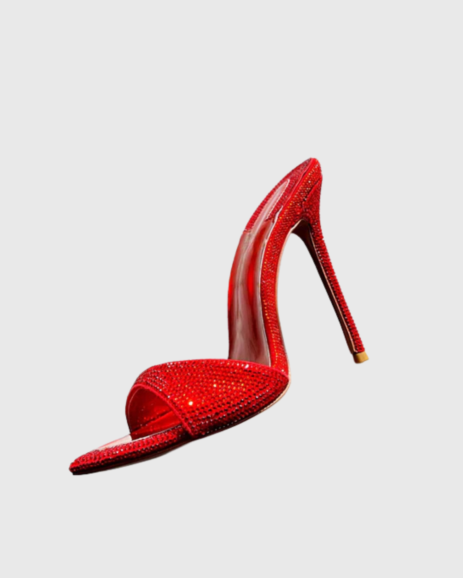 Rylee Rhinestone Embellisehd Open Toe Mules In Red
