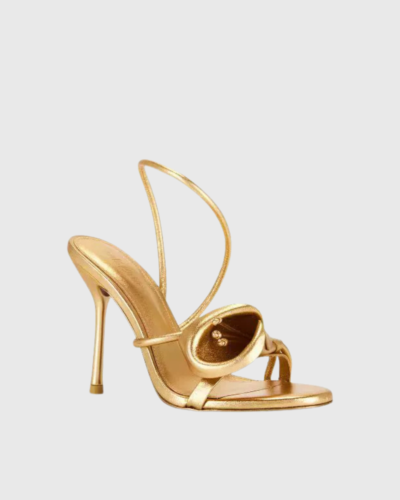 Yamilet Flower Metallic Sandals In Gold