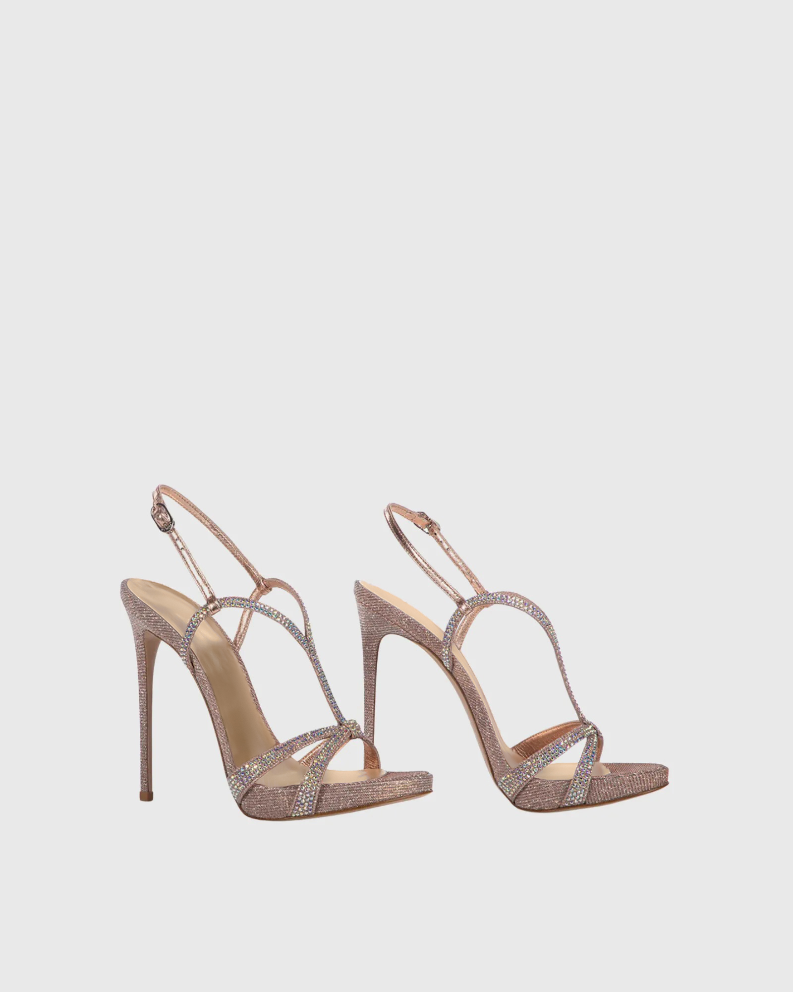 Bernice Diamente Strap Glitter Sandals In Pink
