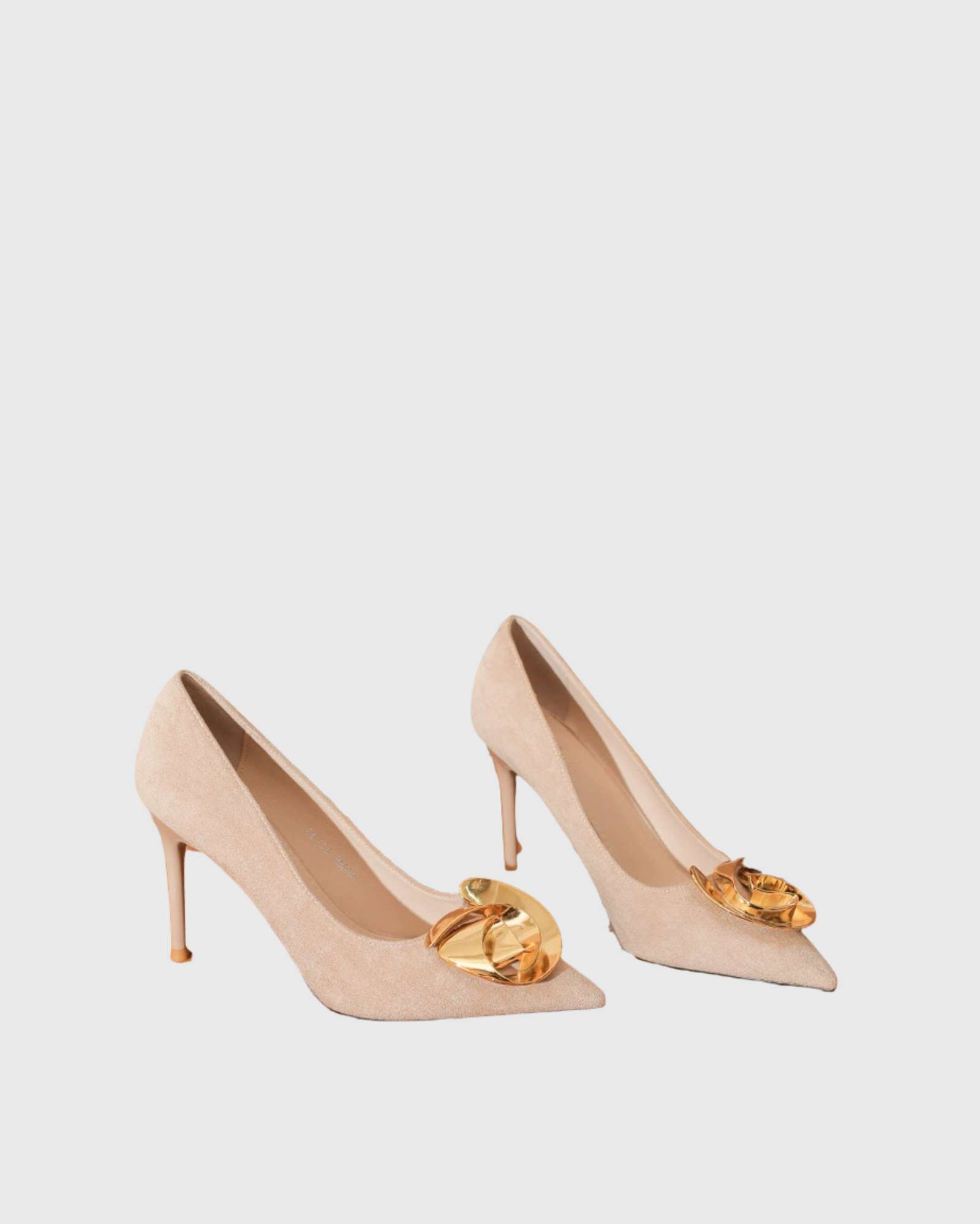 Yanaba Metal Flower Pumps In Khaki