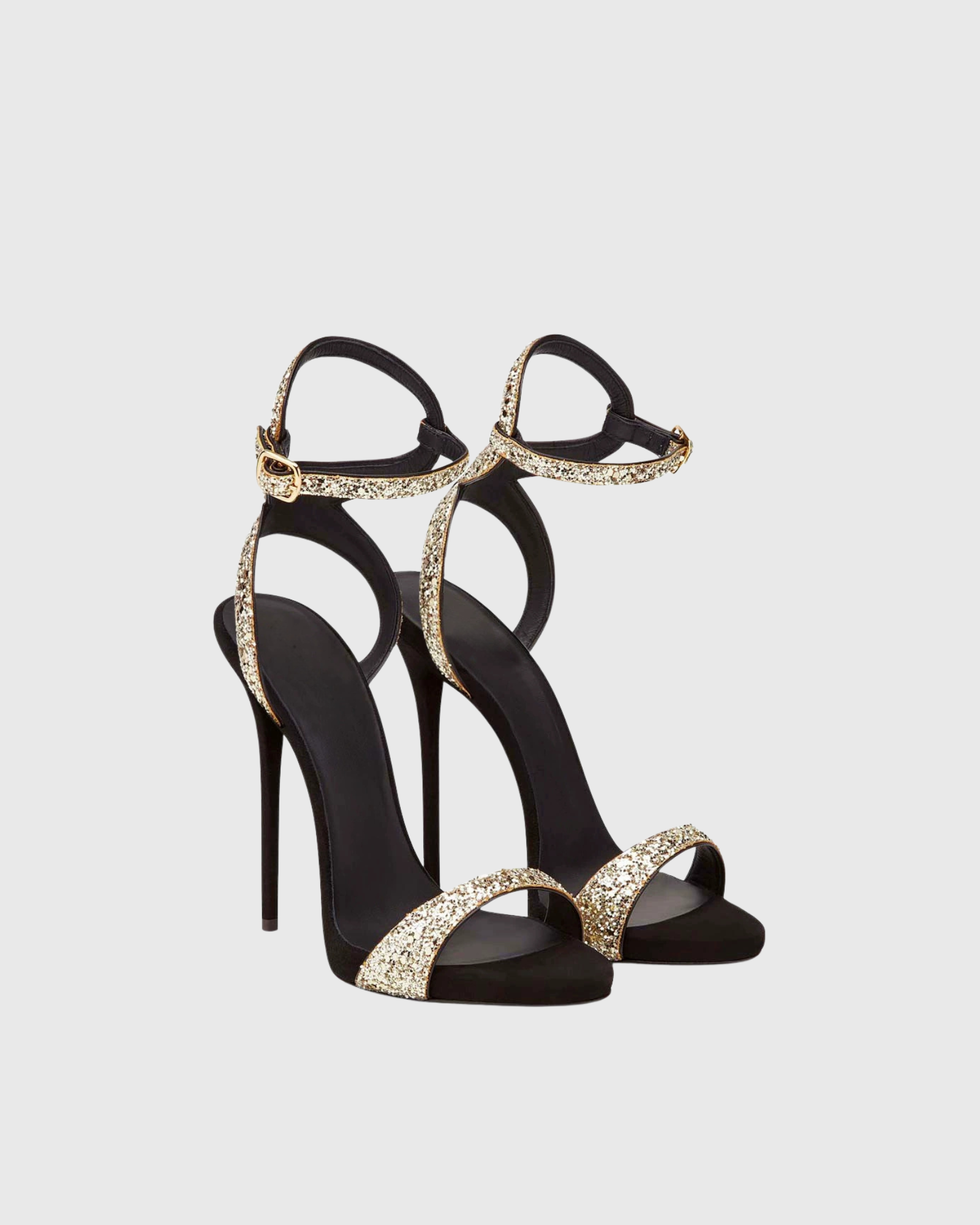 Lunelle Sequin Leather Sandals In Black