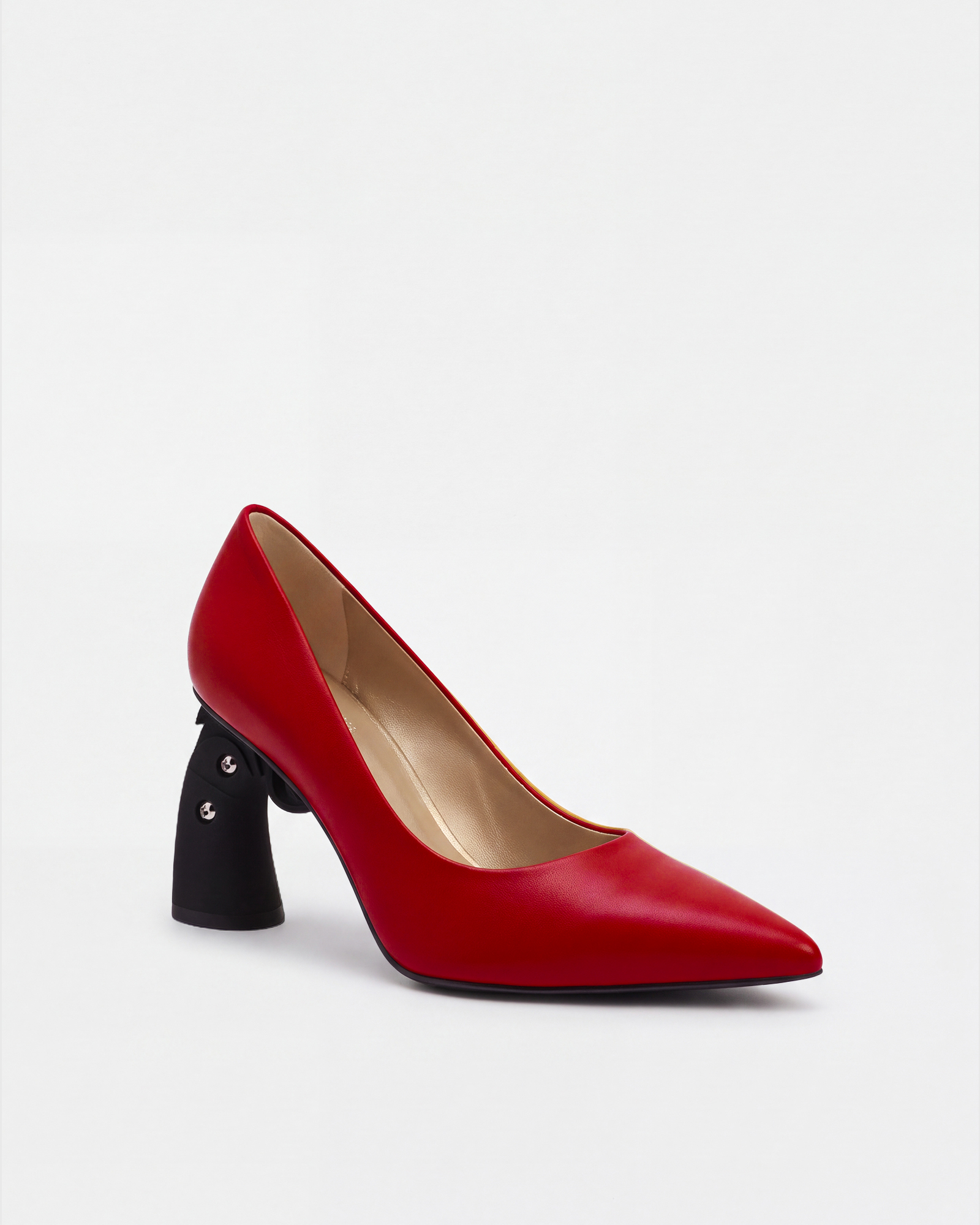 Roxie Sculptural Gun Heels In Red