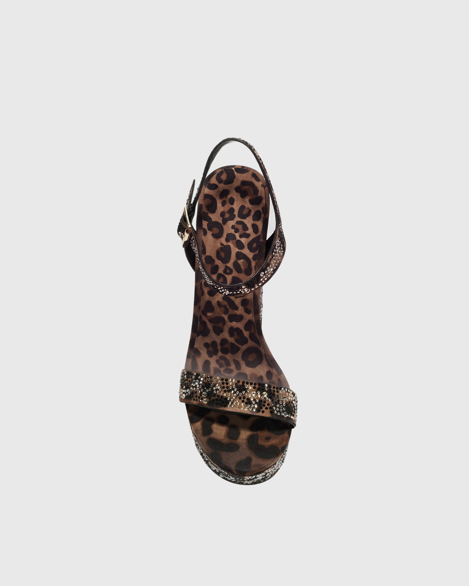 Noreva Rhinestone Leopard Print Platform Sandals