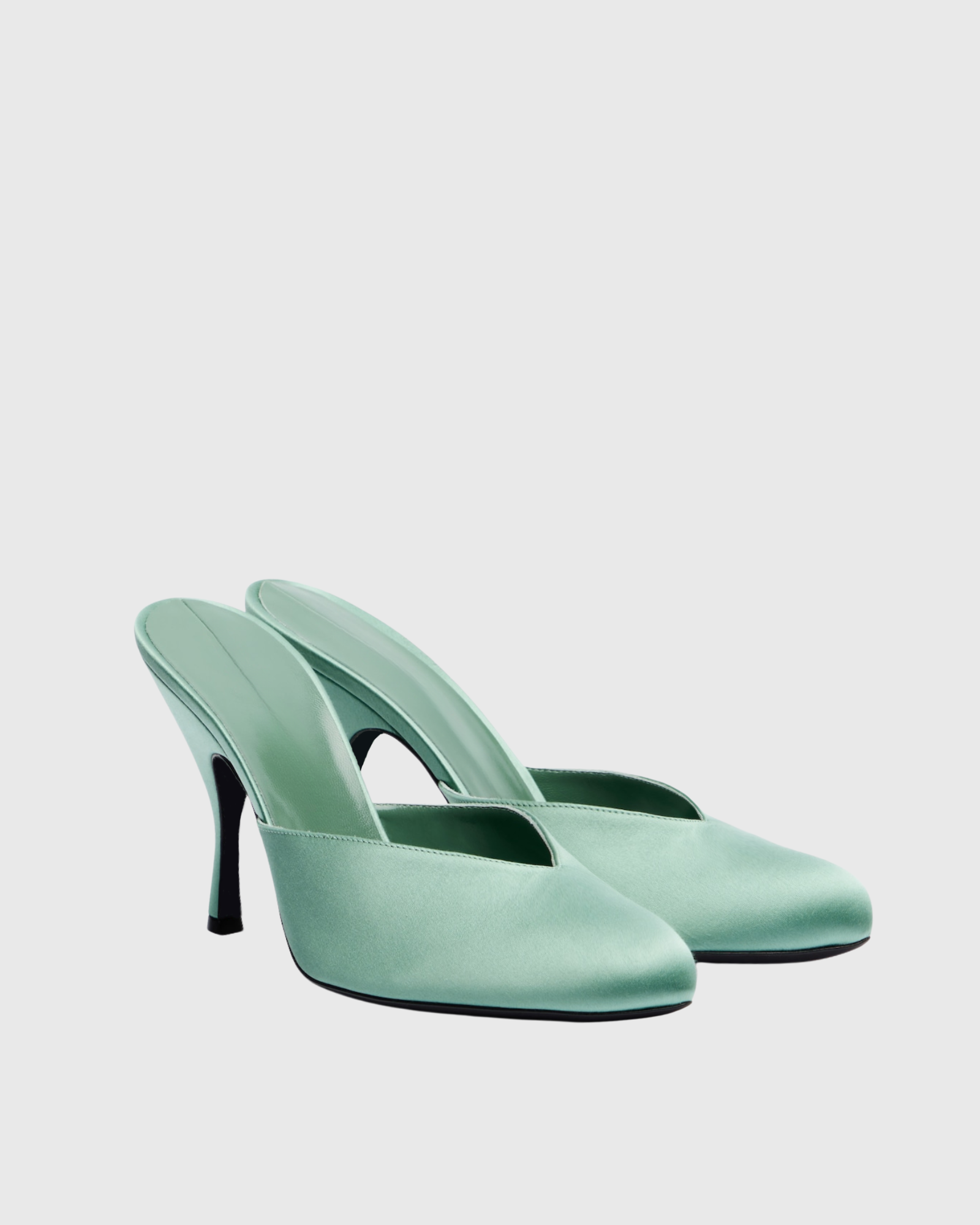  Lahja Satin Mules In Mint