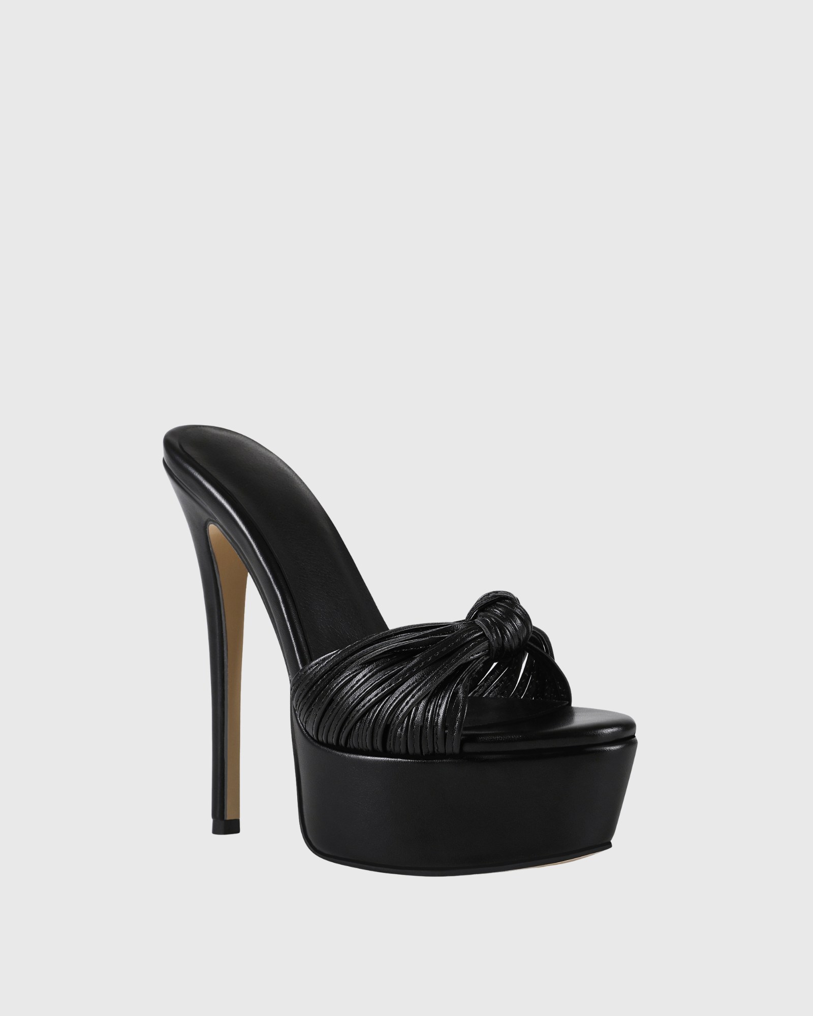 Satu Bow Platform Mules In Black