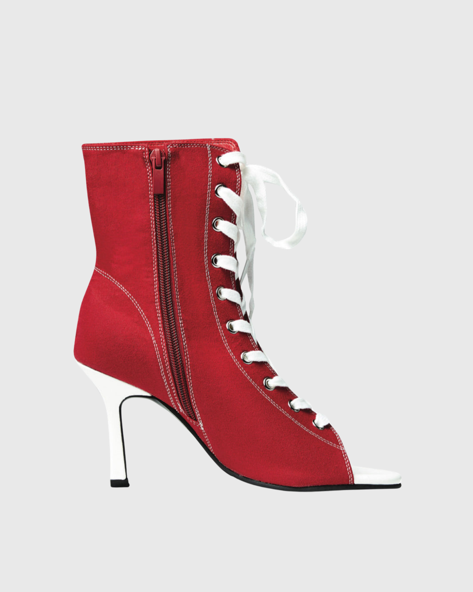 Ilana Lace Up Sporty Boots In Red
