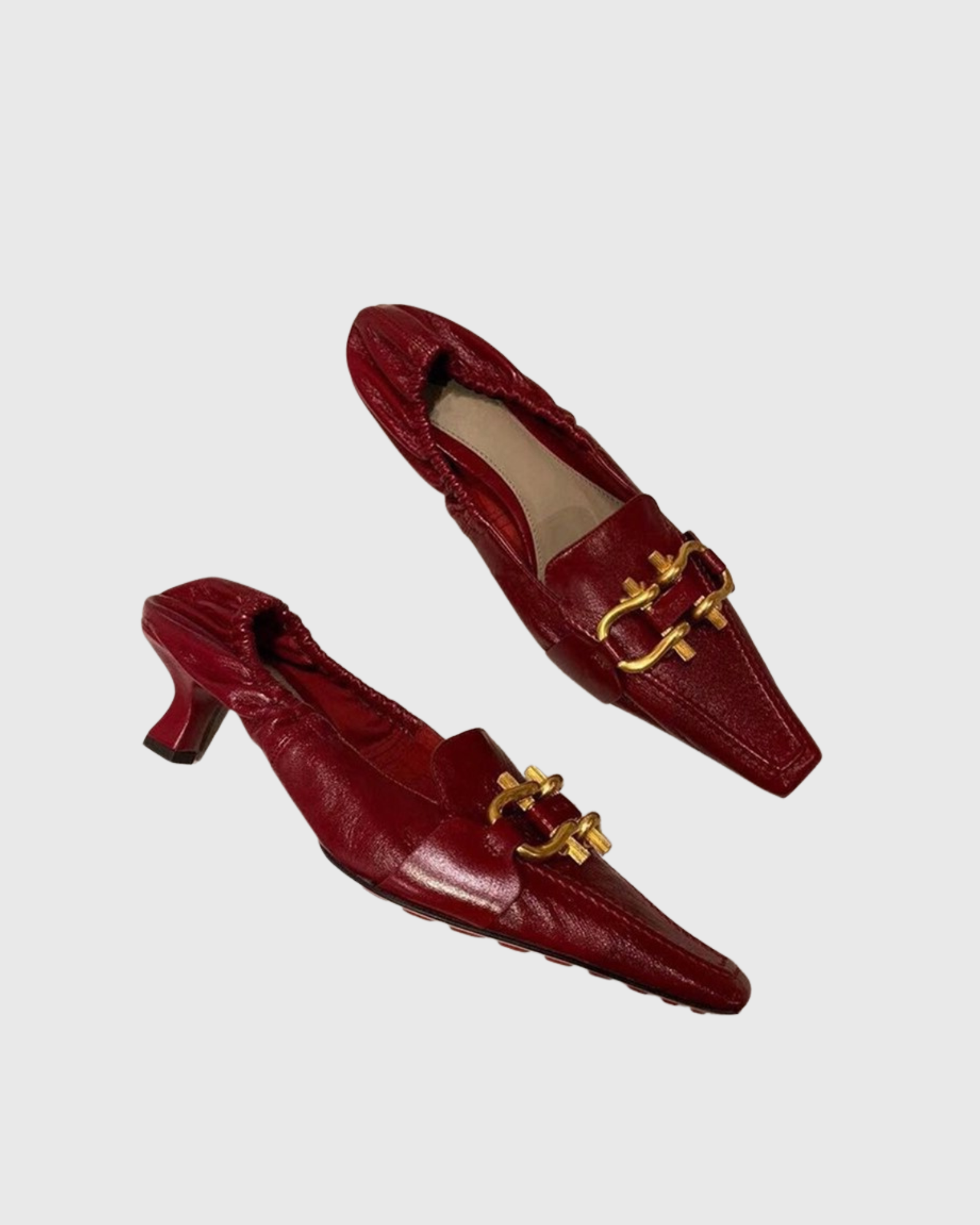 Ebere Buckle Kitten Heels In Wine