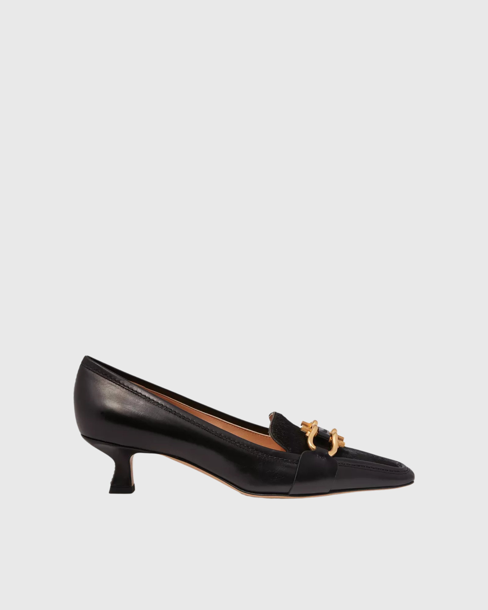 Ebere Buckle Kitten Heels In Black