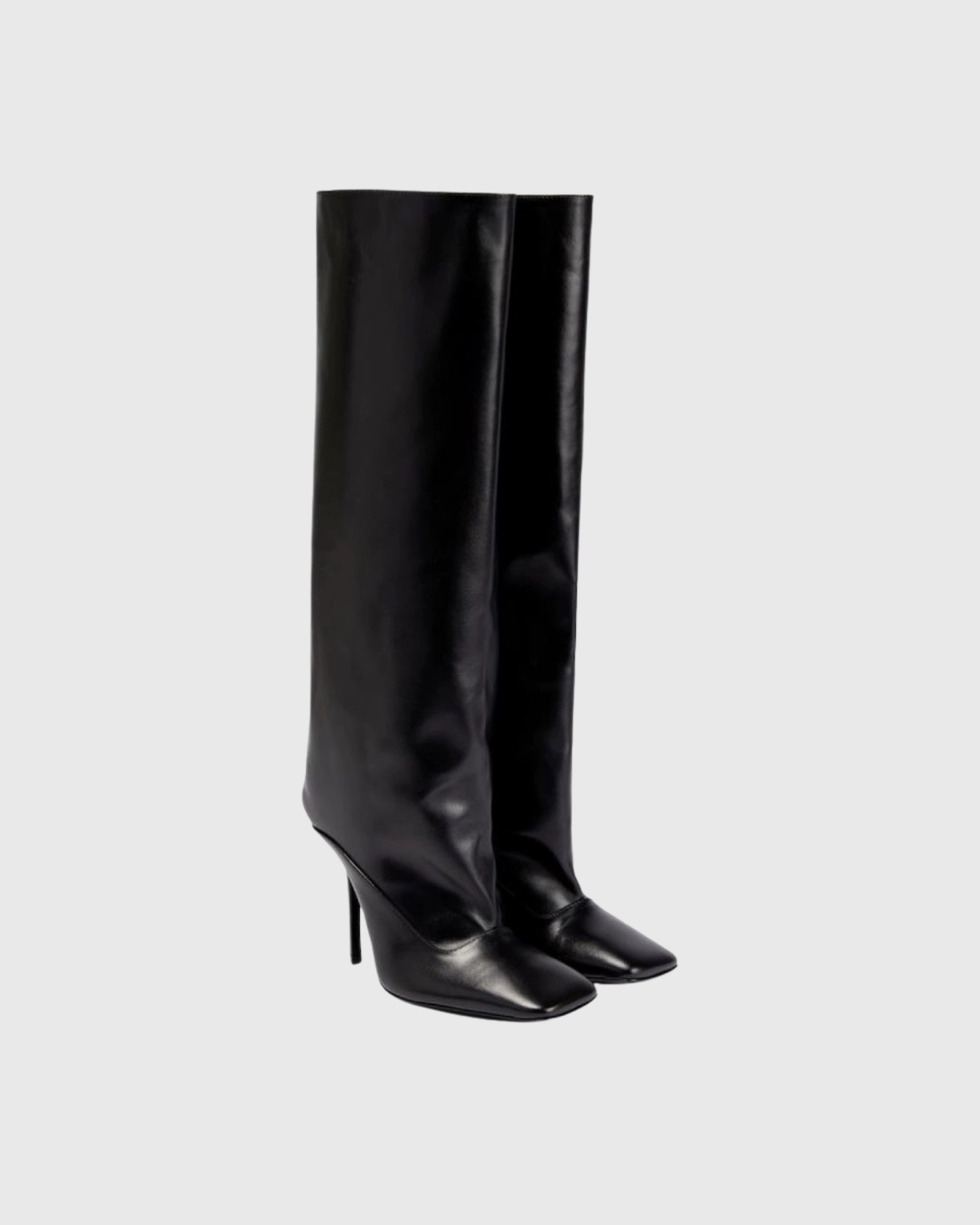 Navy Square Toe Knee High Boots