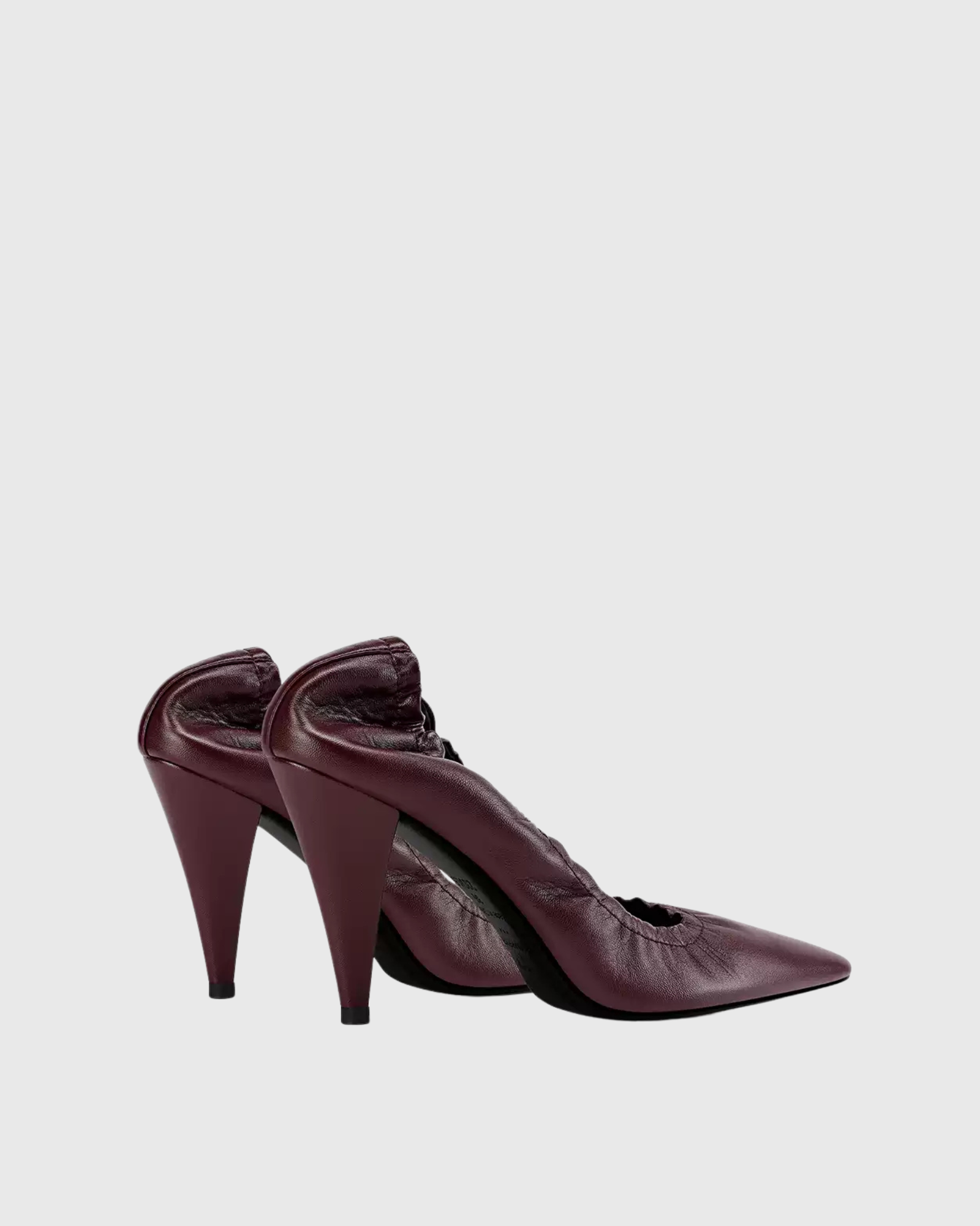 Nawal Leather Scrunch Pumps In Wine
