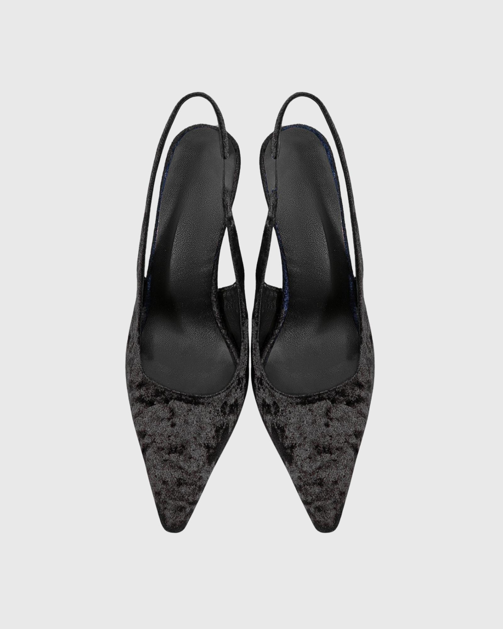 Goger Velvet Slingblack Pumps In Black