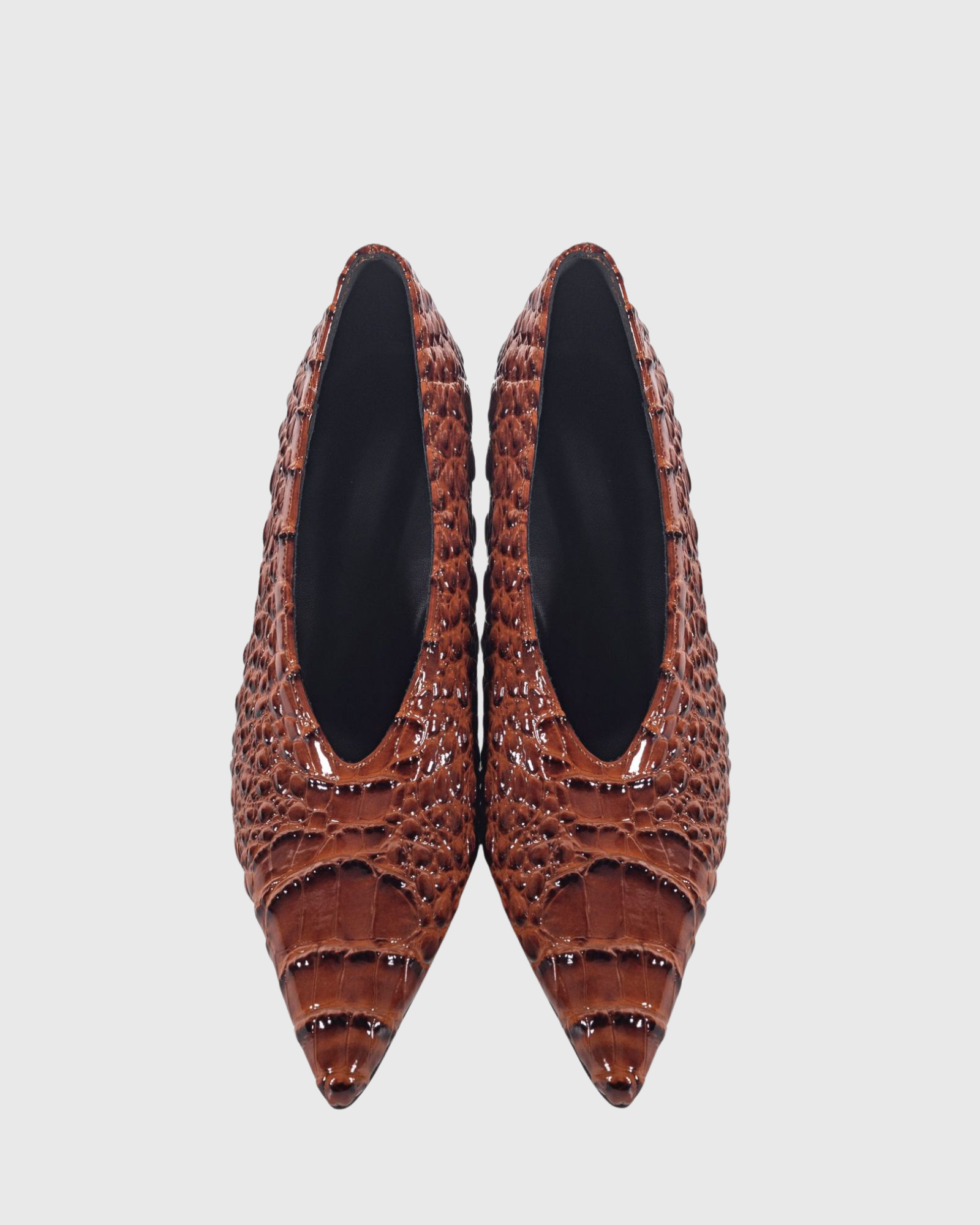 Ndidi Crocodile Embossing Pumps In Wine