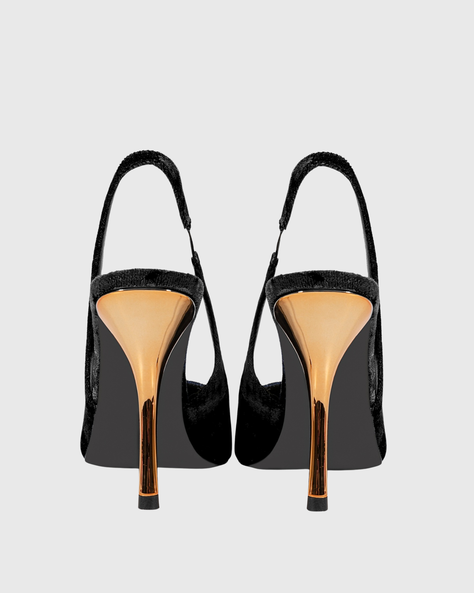 Goger Velvet Slingblack Pumps In Black