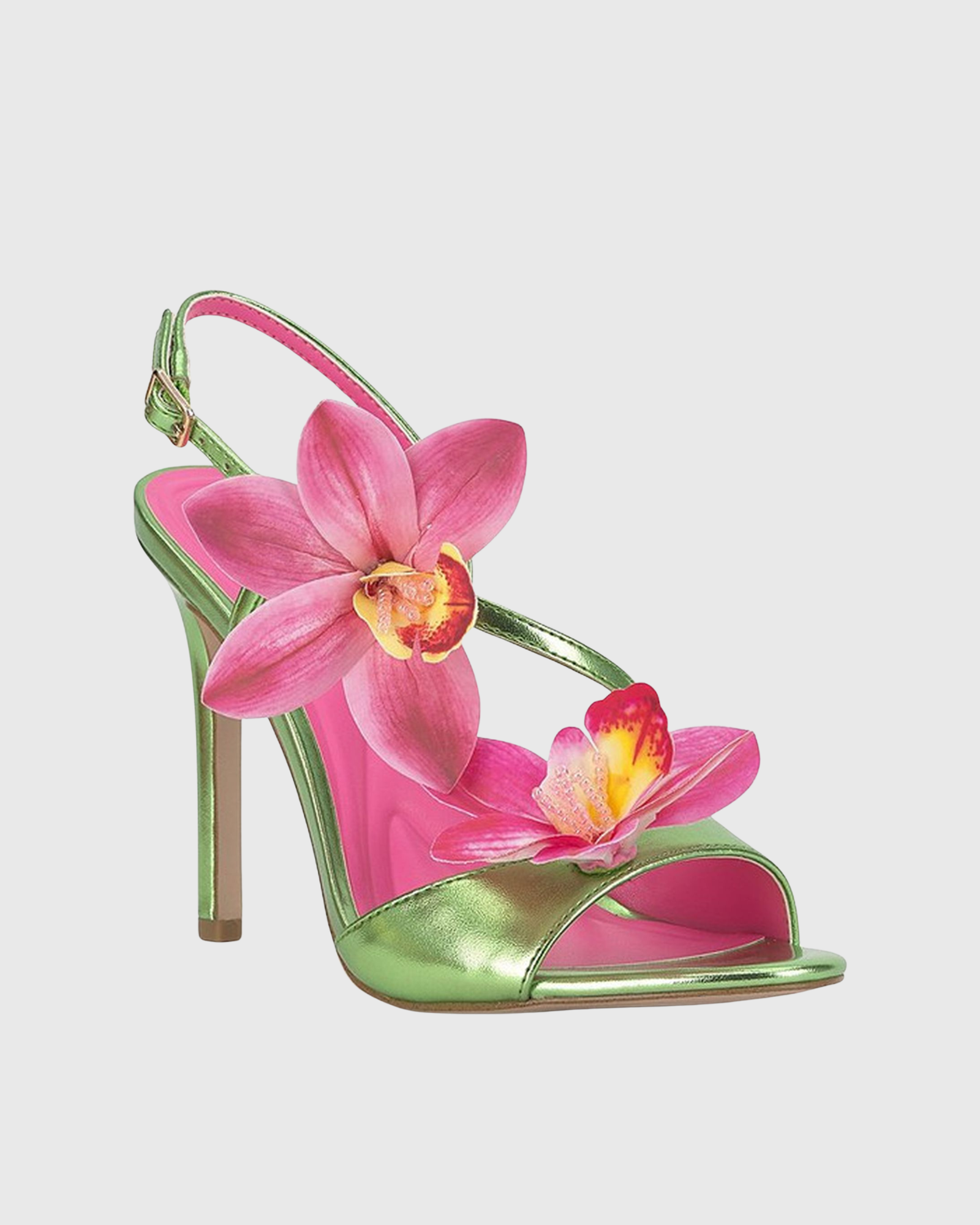 Jaslyn 3D Flower Sandals In Green