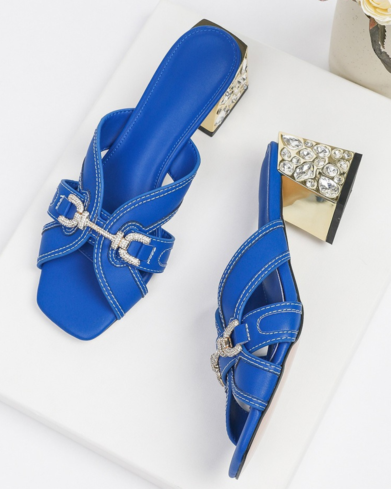 Jayne Horsebit Gem Heels In Royal