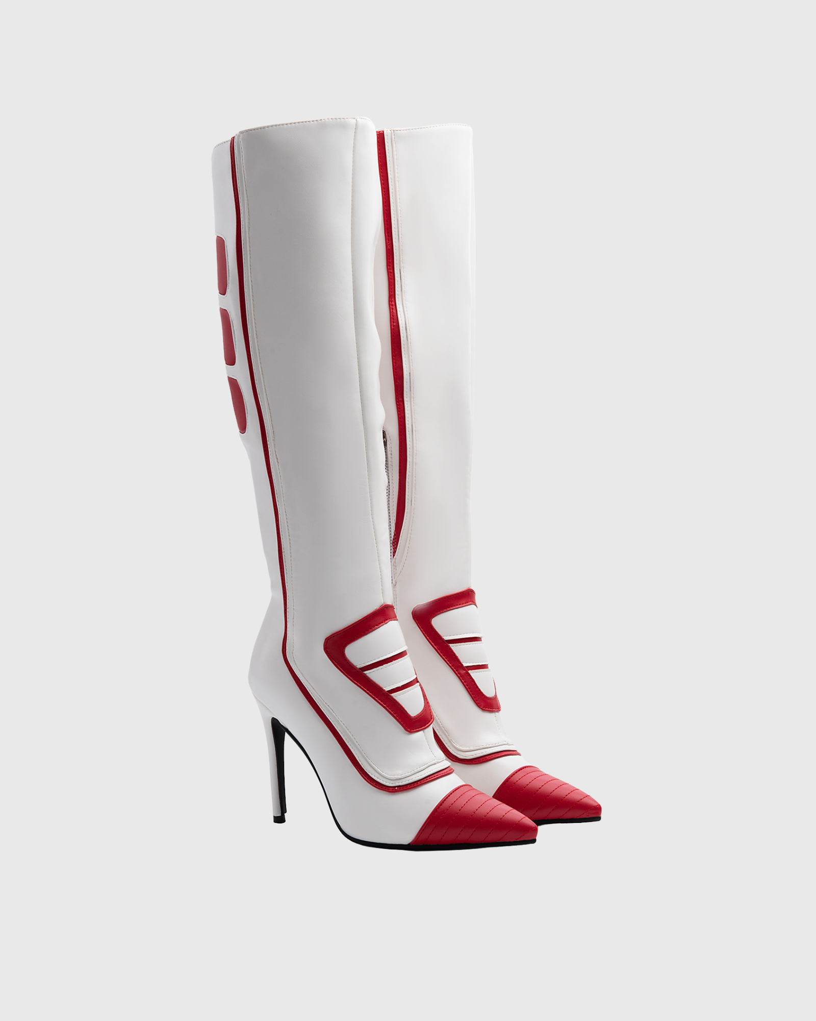 Lera Pattern Leather Knee High Boots