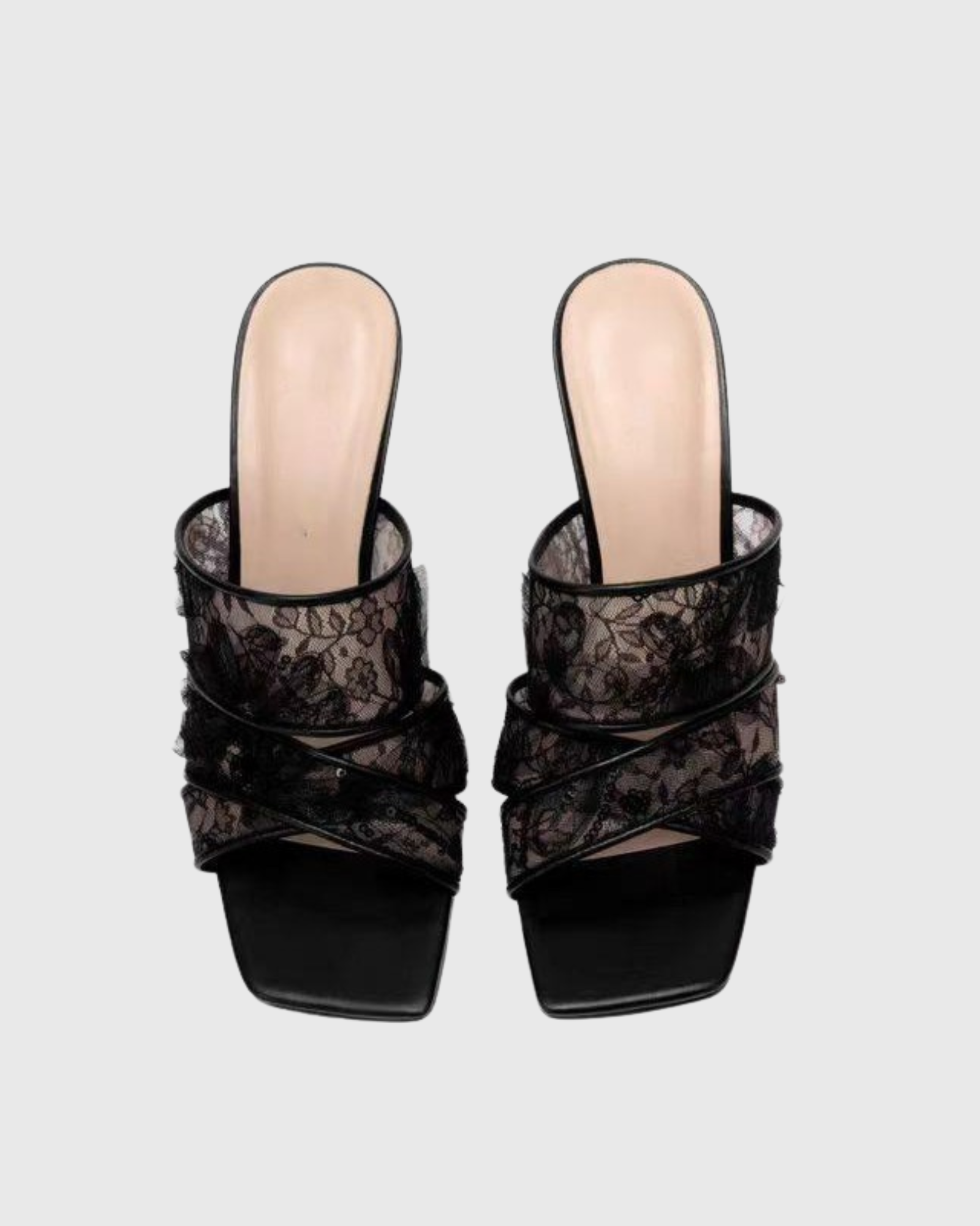 Louhi Lace Mules In Black