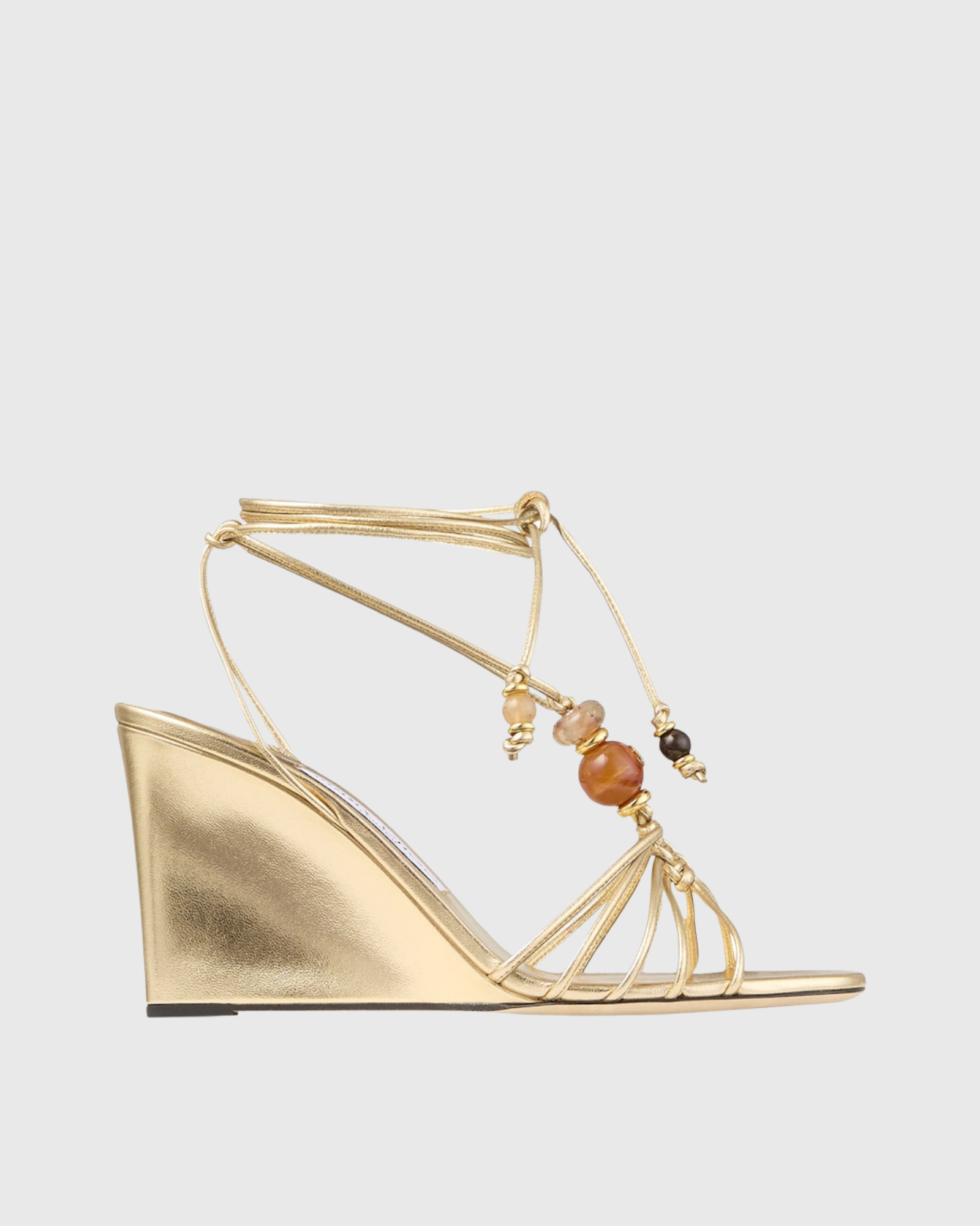 Liora Bead Wedge Sandals In Gold