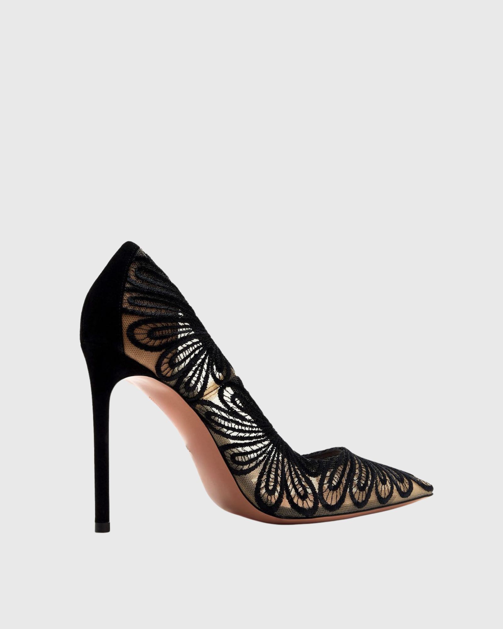 Mared Floral Lace Pumps In Black