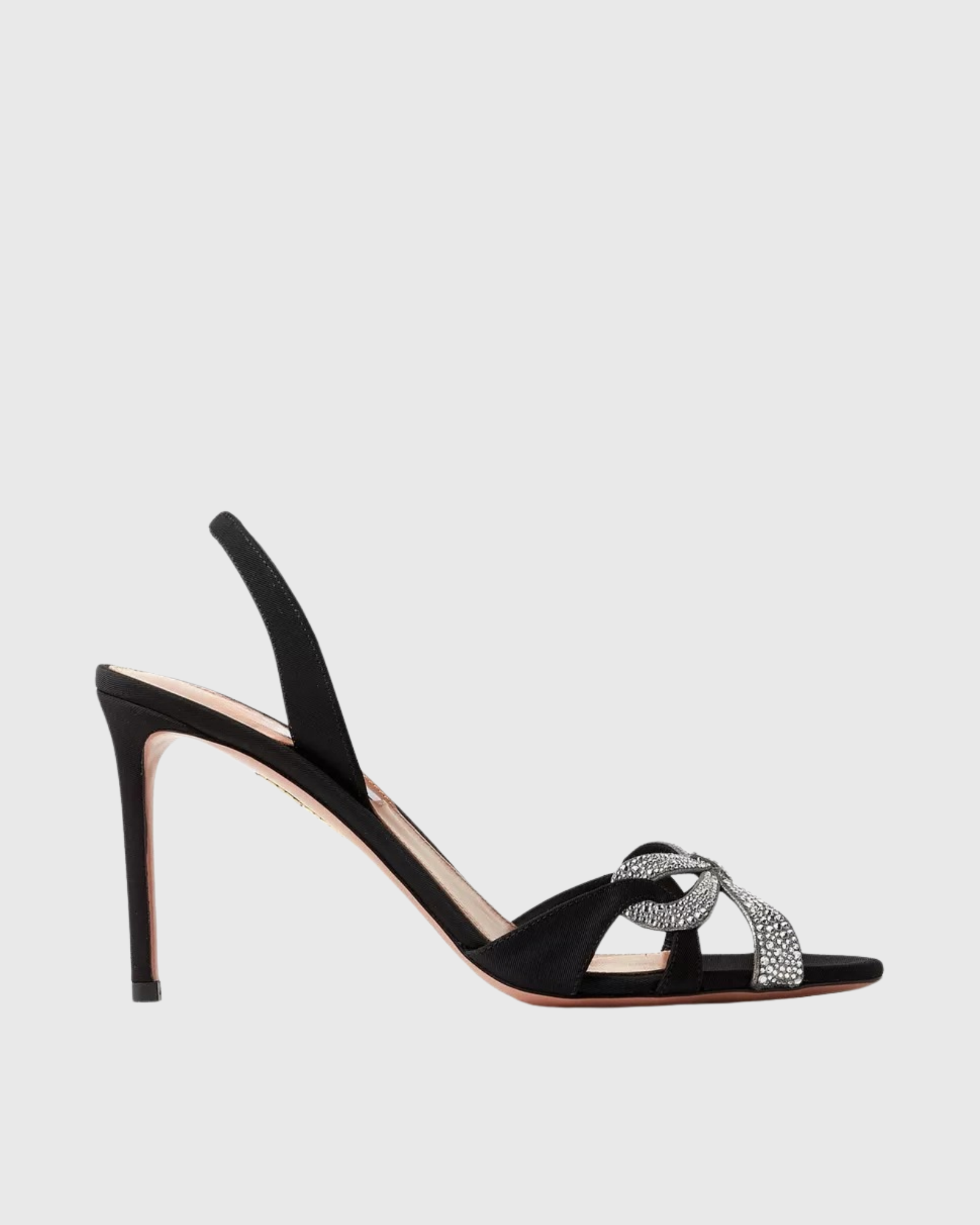 Muire Rhinestone Bow Slingback Sandals In Black