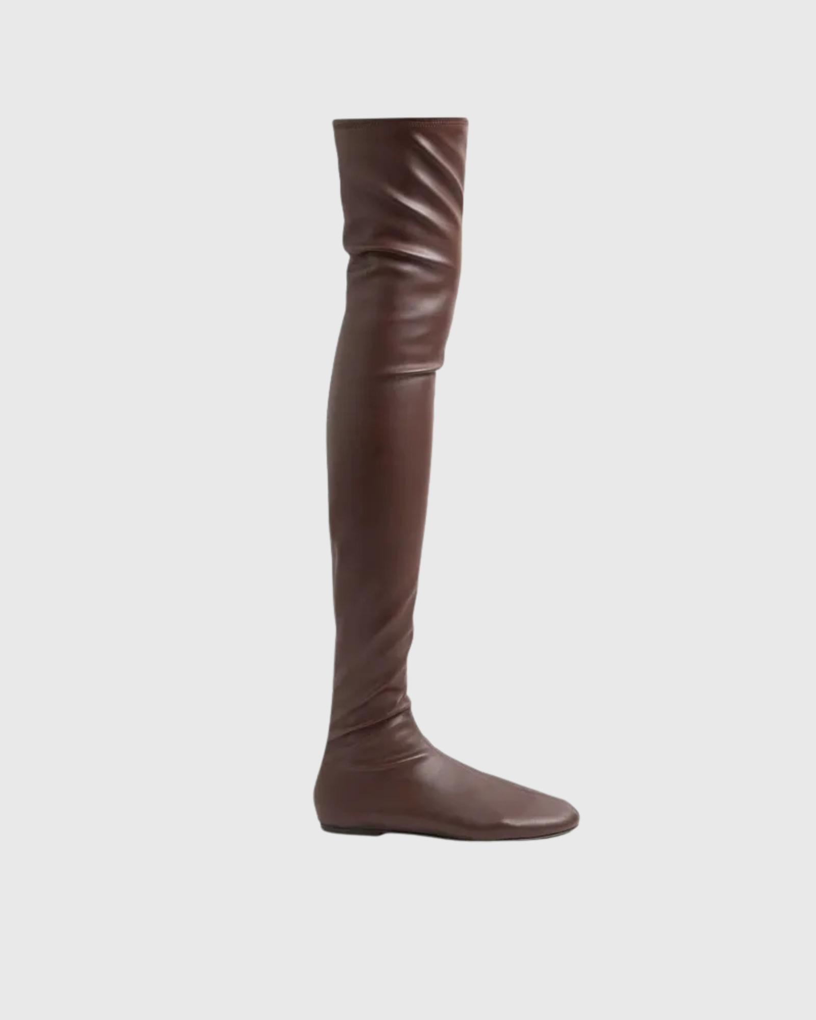 Quarry Leather Over The Knee Boots In Brown