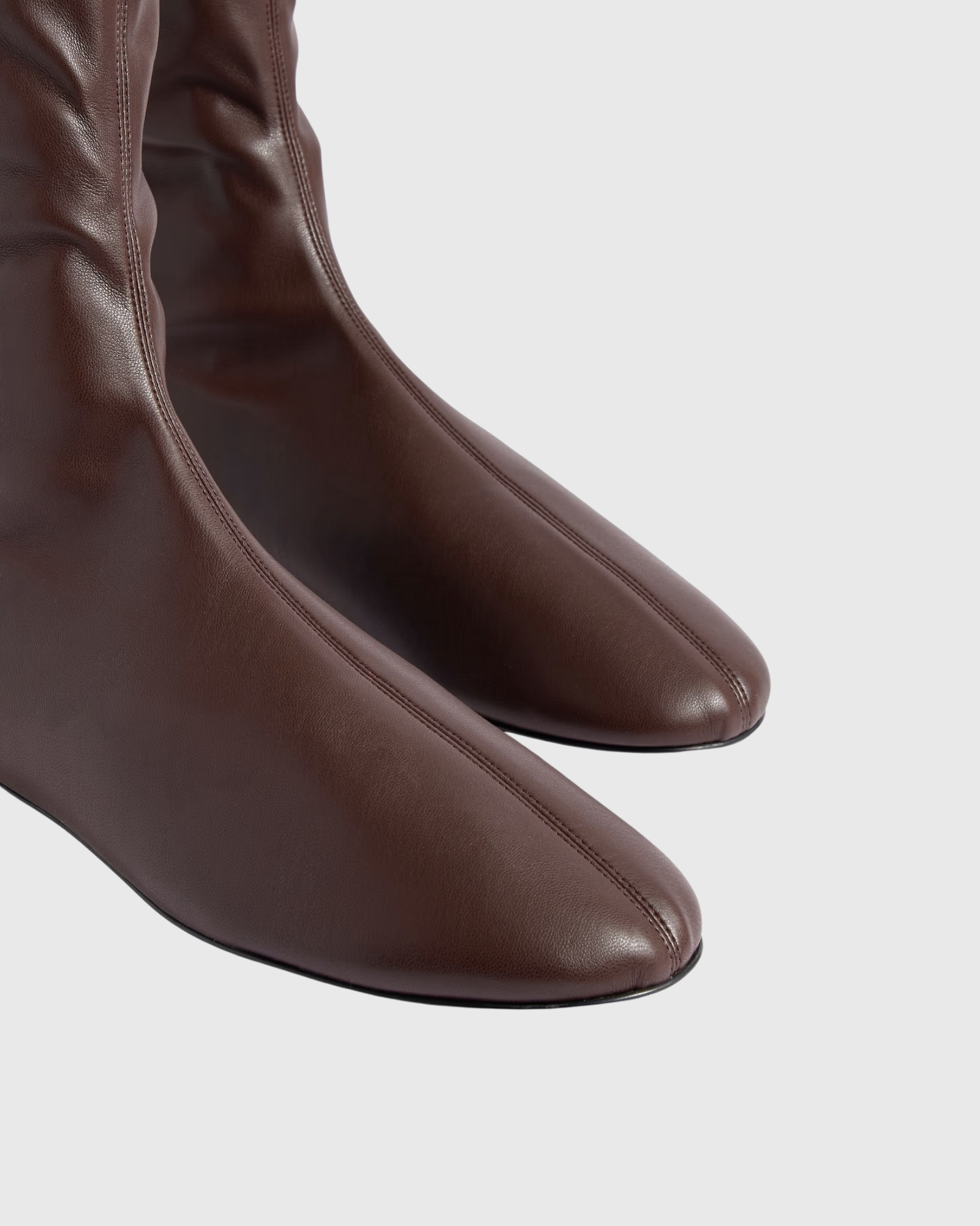 Quarry Leather Over The Knee Boots In Brown