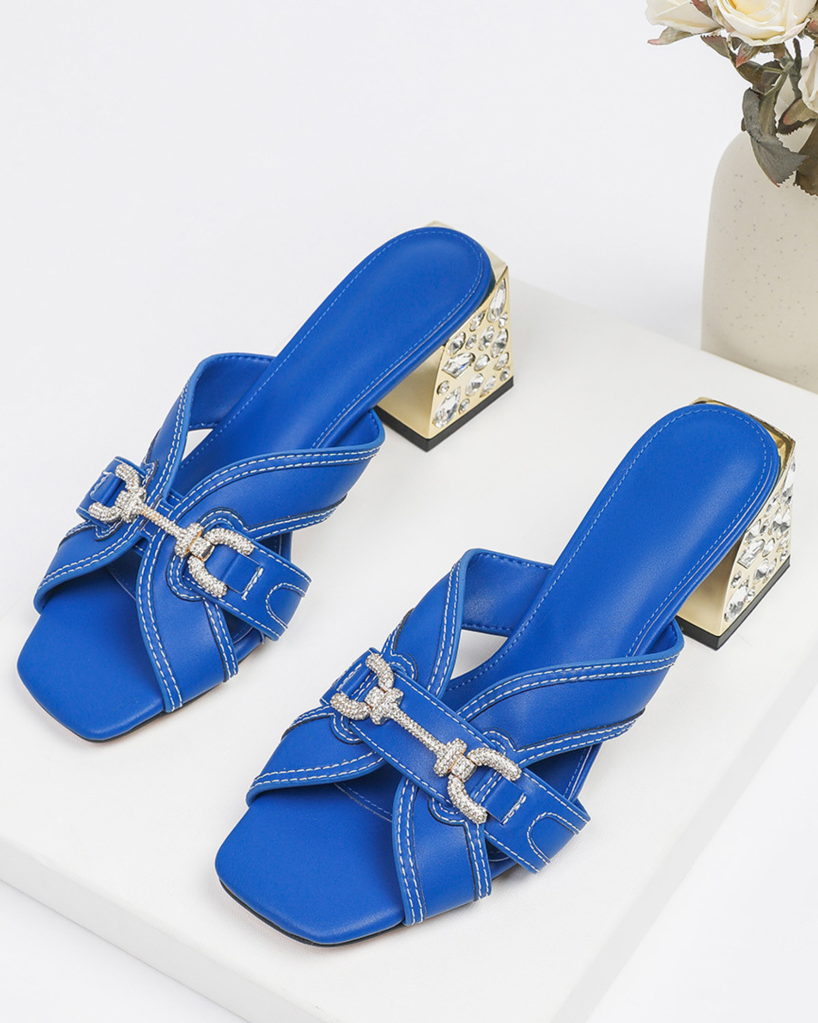 Jayne Horsebit Gem Heels In Royal