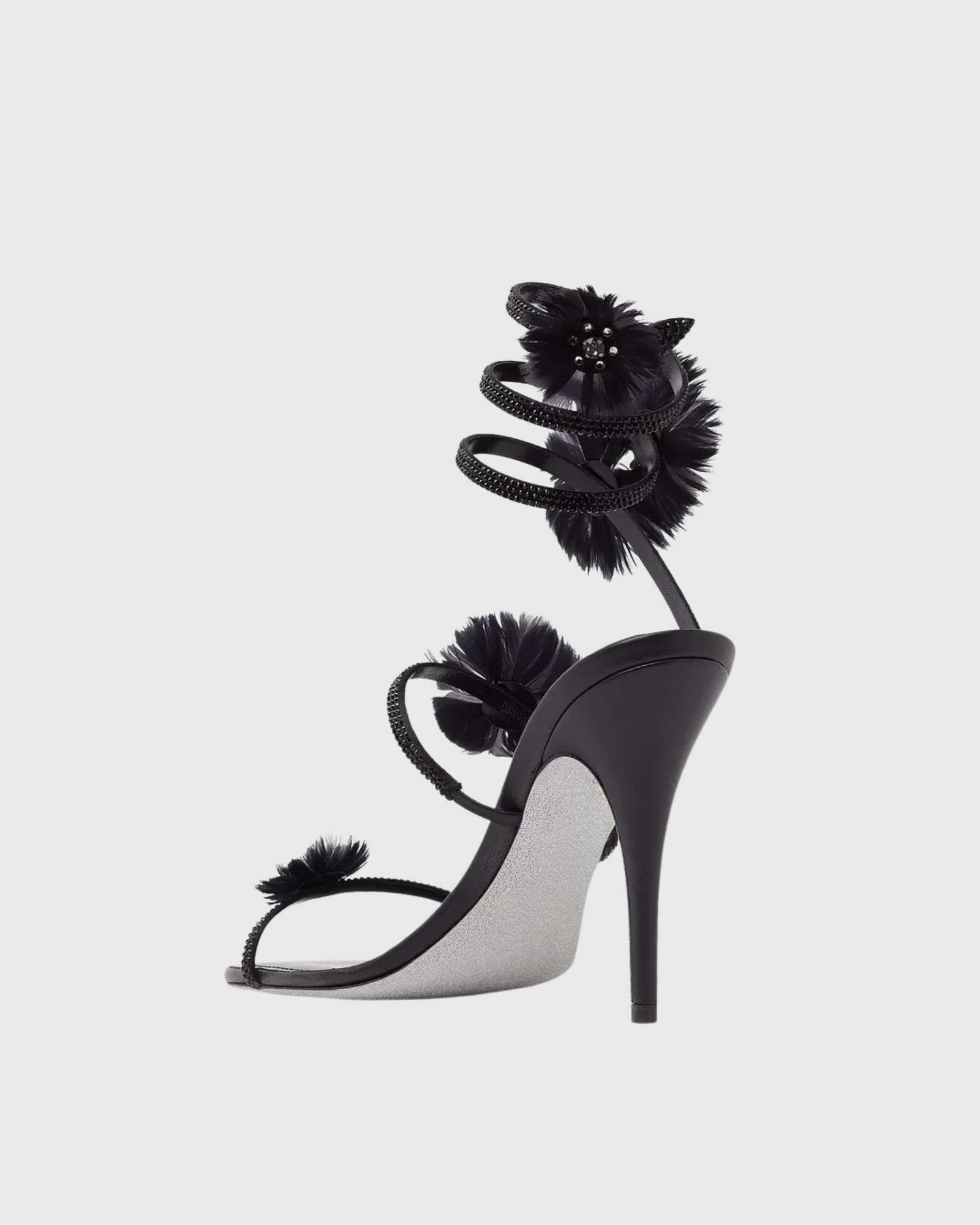 Leela Flower Snake Sandals In Black