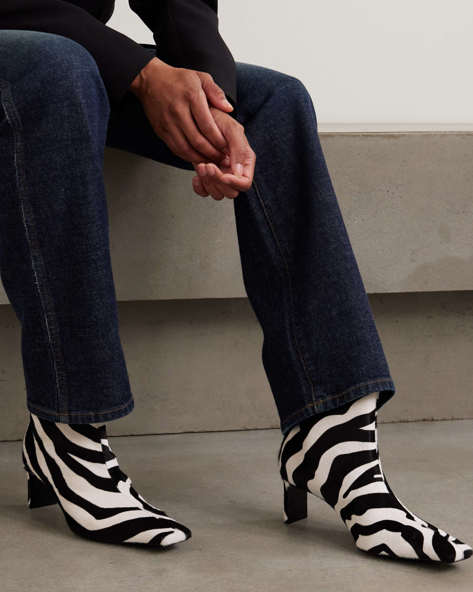 Lyyti Zebra Paint Ankle Boots