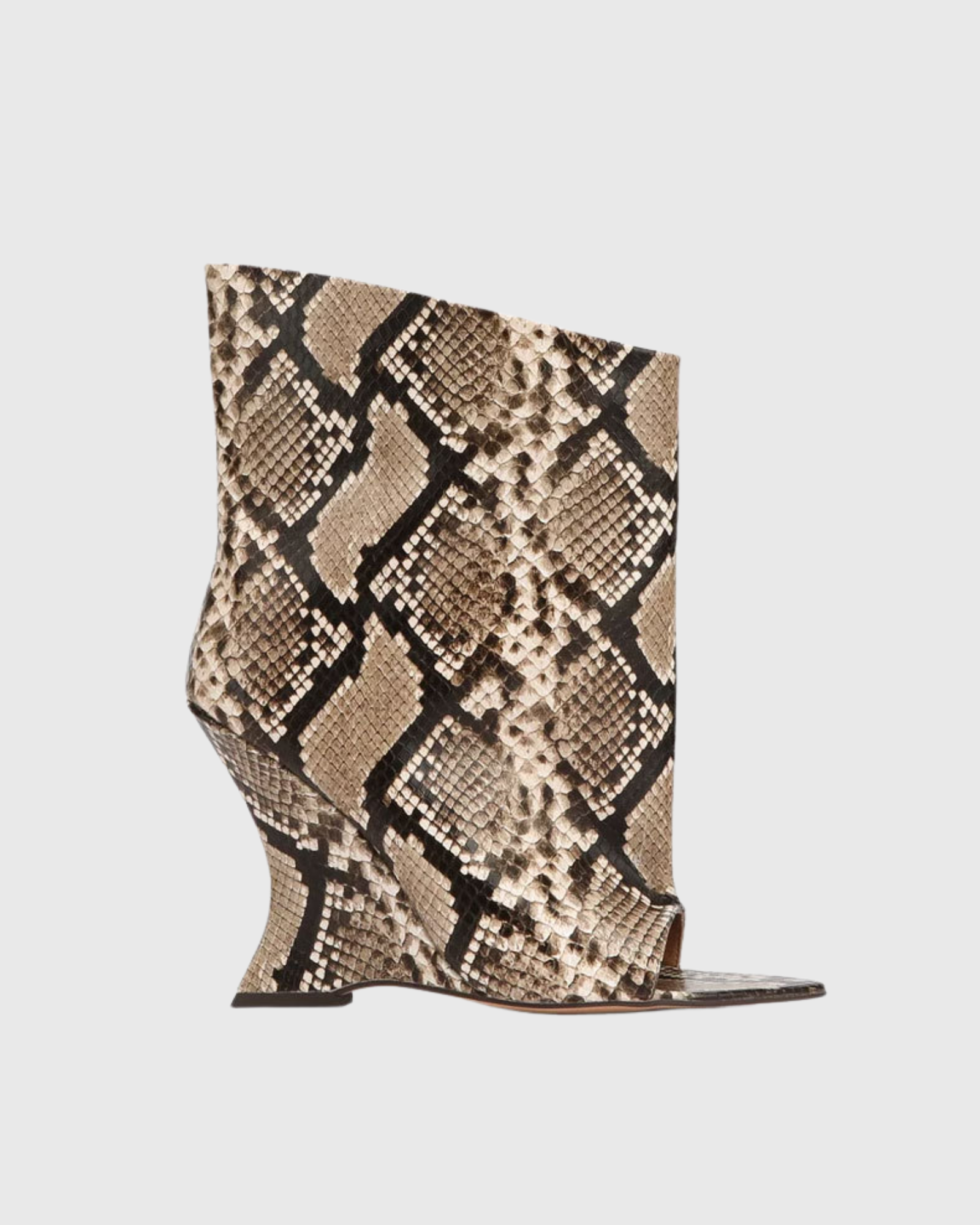 Mohini Snake Print Wedge Ankle Boots