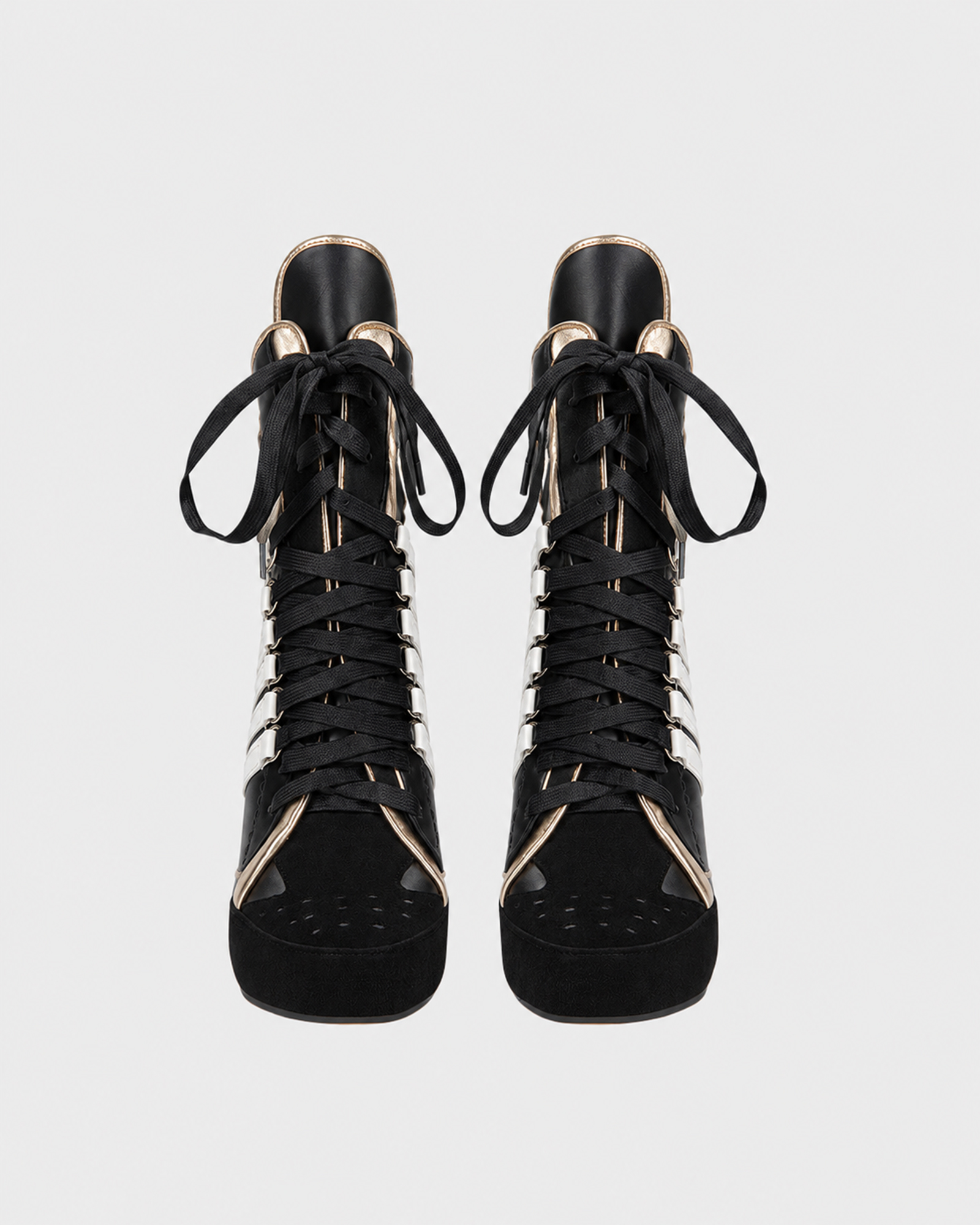 Lea Black Stripe Ankle Boots In Black