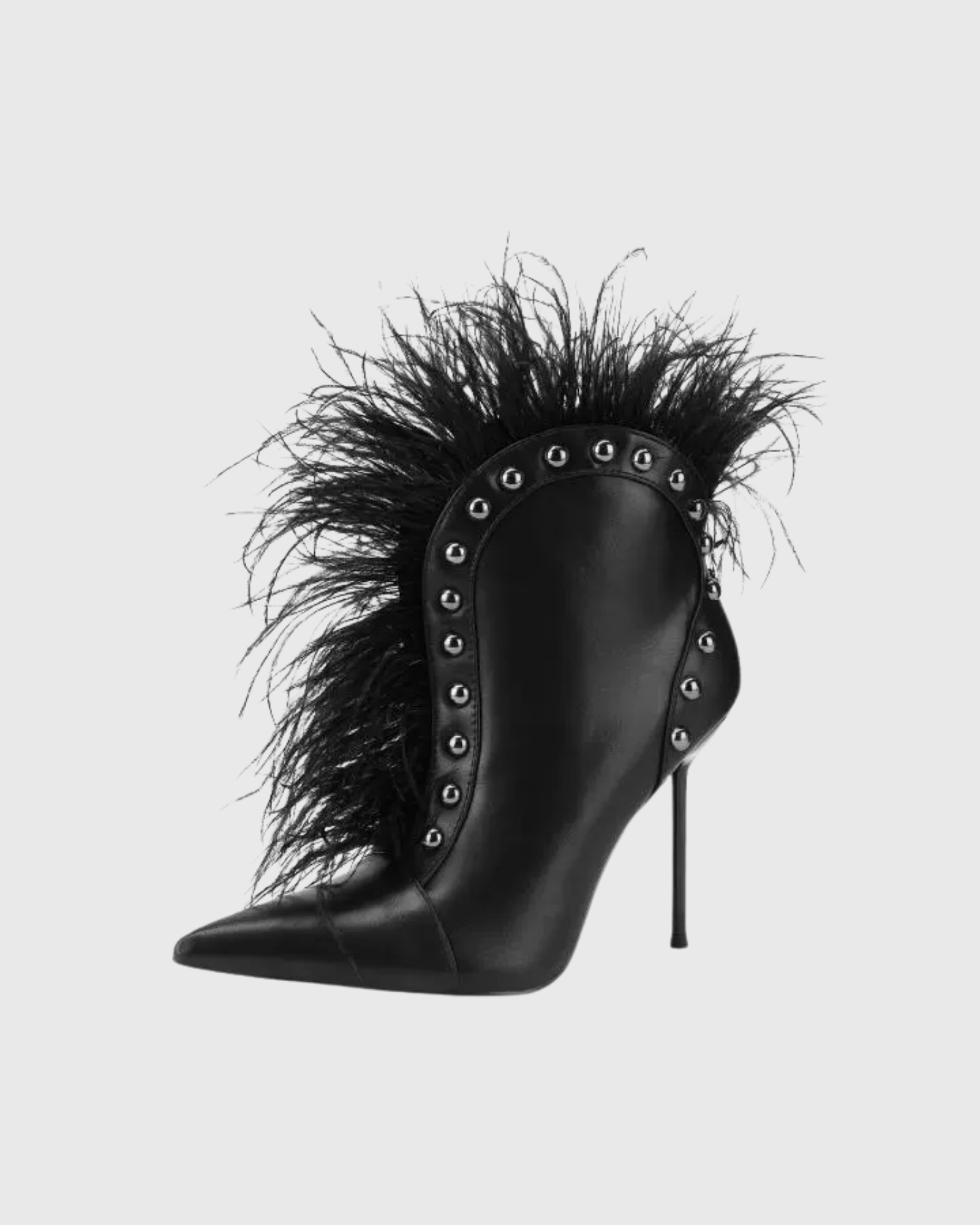 Menesa Feather Ankle Boots In Black