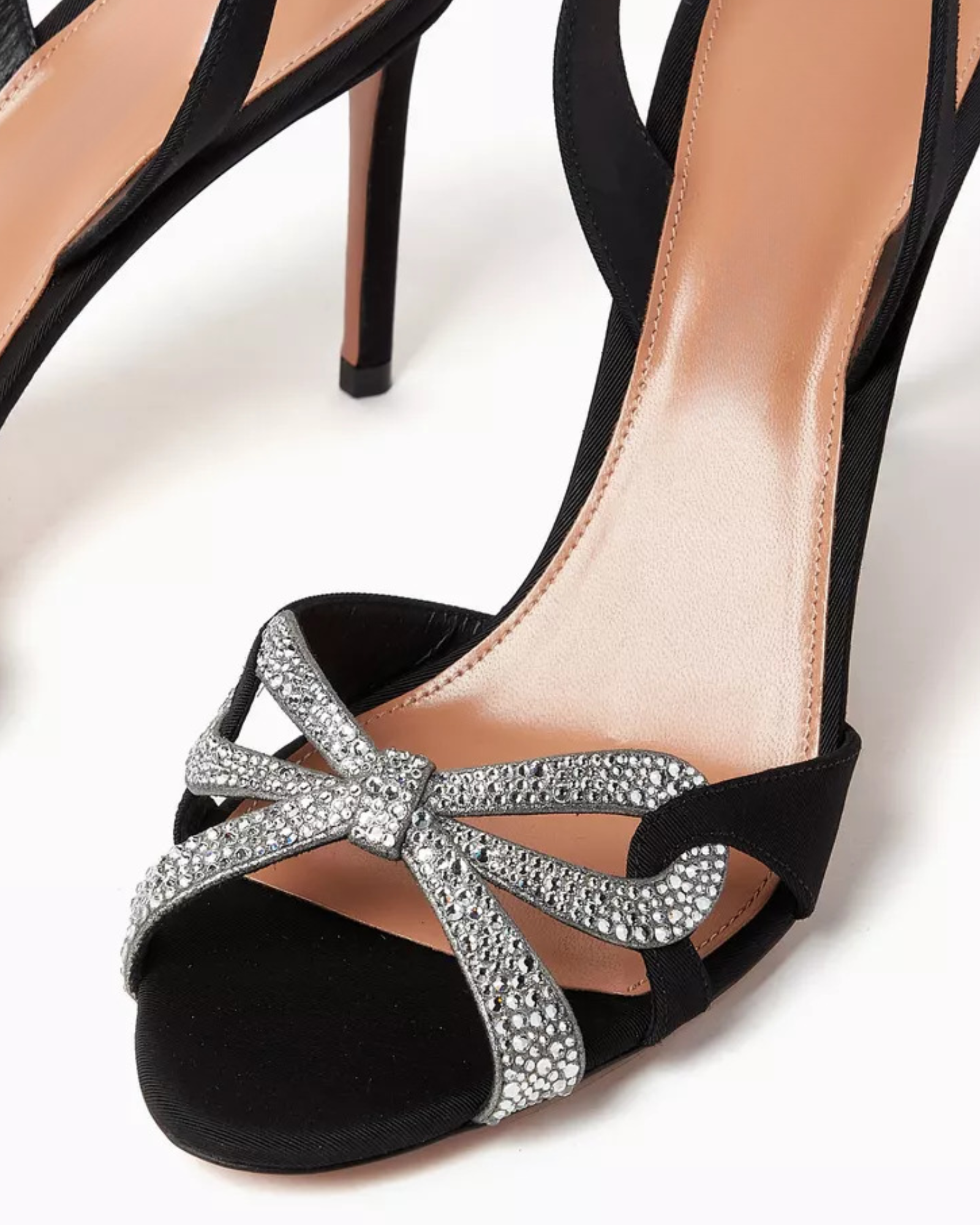 Muire Rhinestone Bow Slingback Sandals In Black