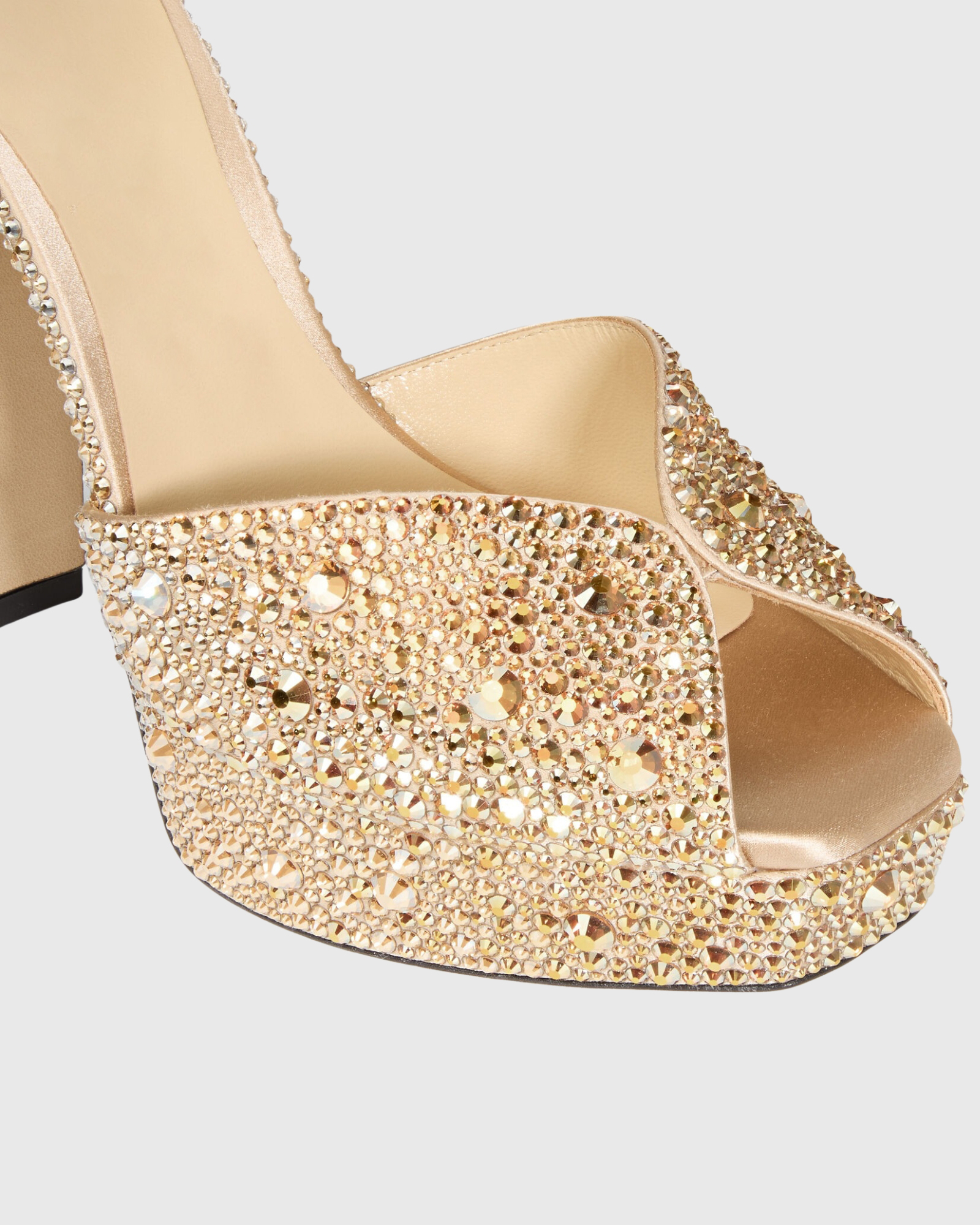 Leander Rhinestone Silver & Gold Peep Toe Sandals 