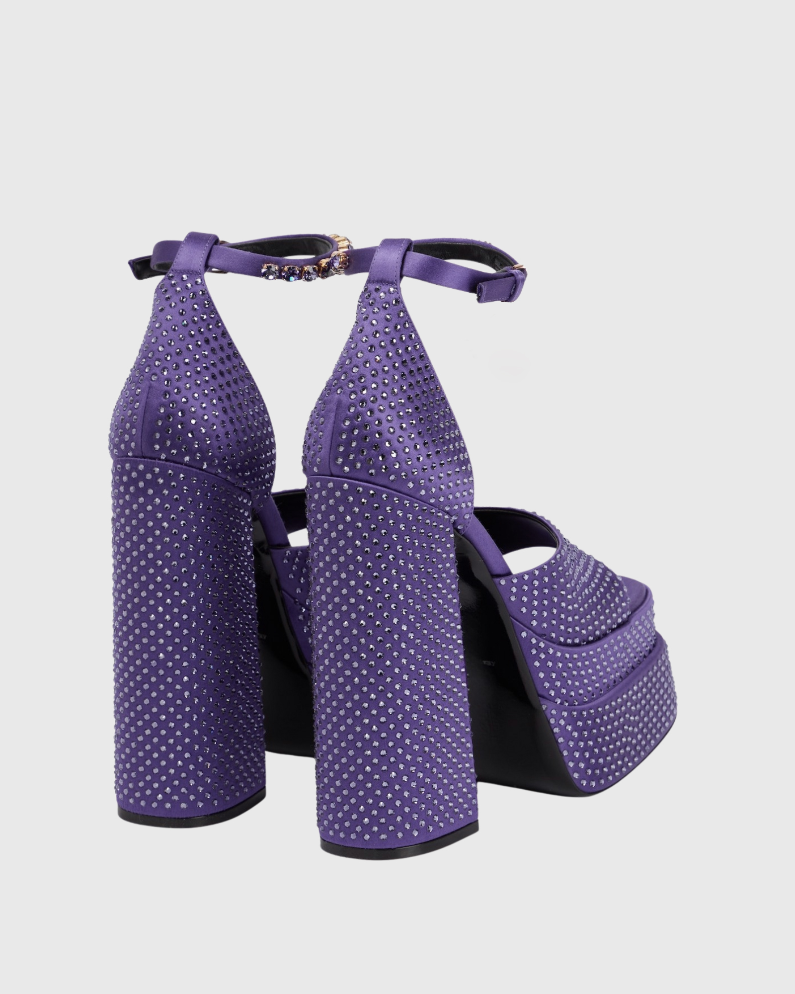 Lucka Rhinestone Platform Strap Sandals In Purple