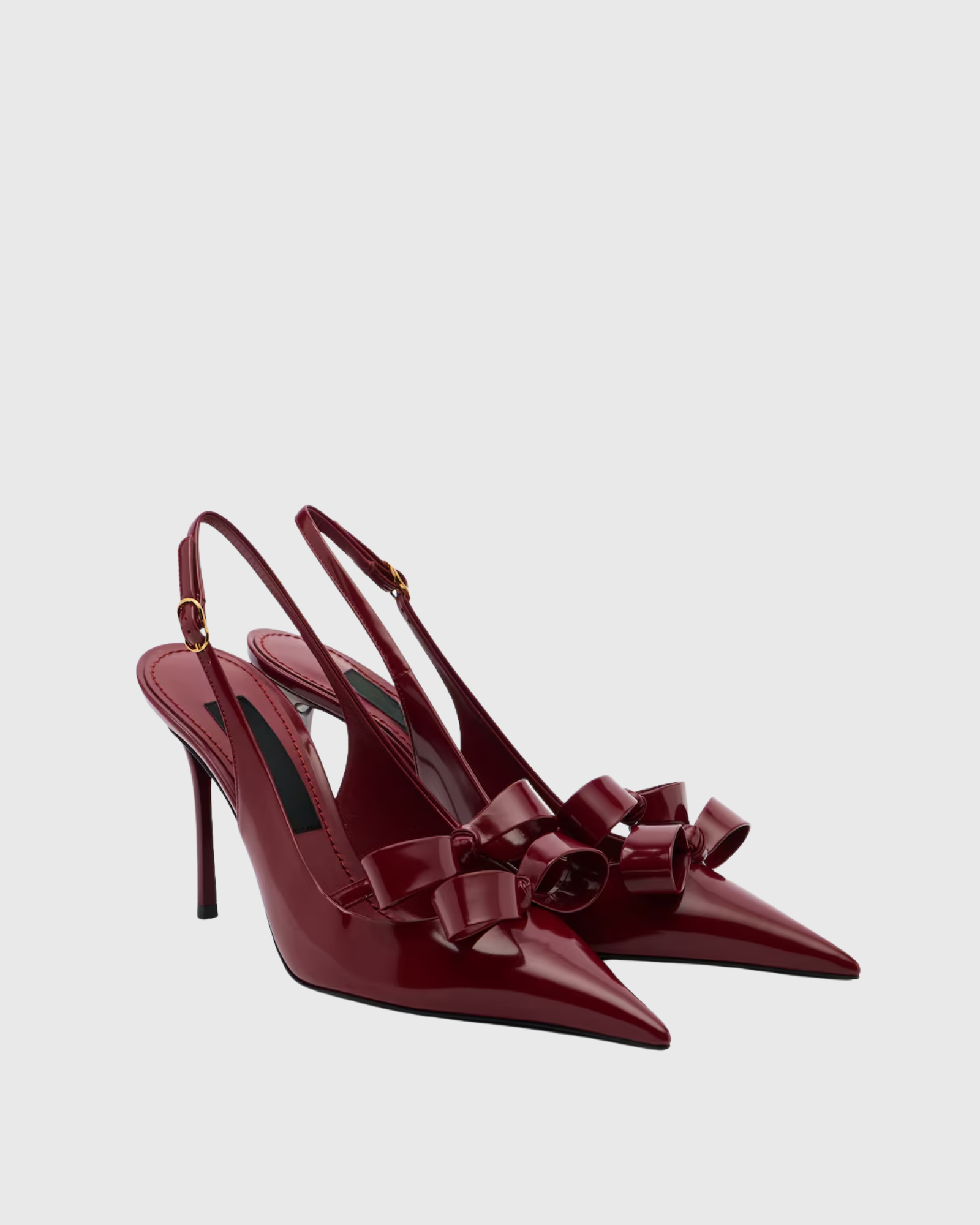 Naila Bow Slingback Pumps In Burgundy