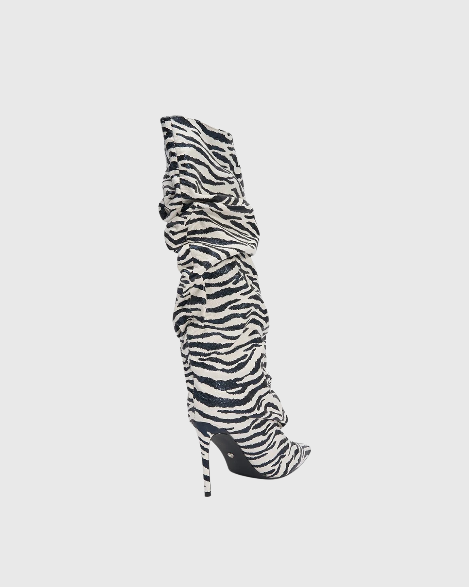 Ludmila Zebra Print Leather Knee High Boots